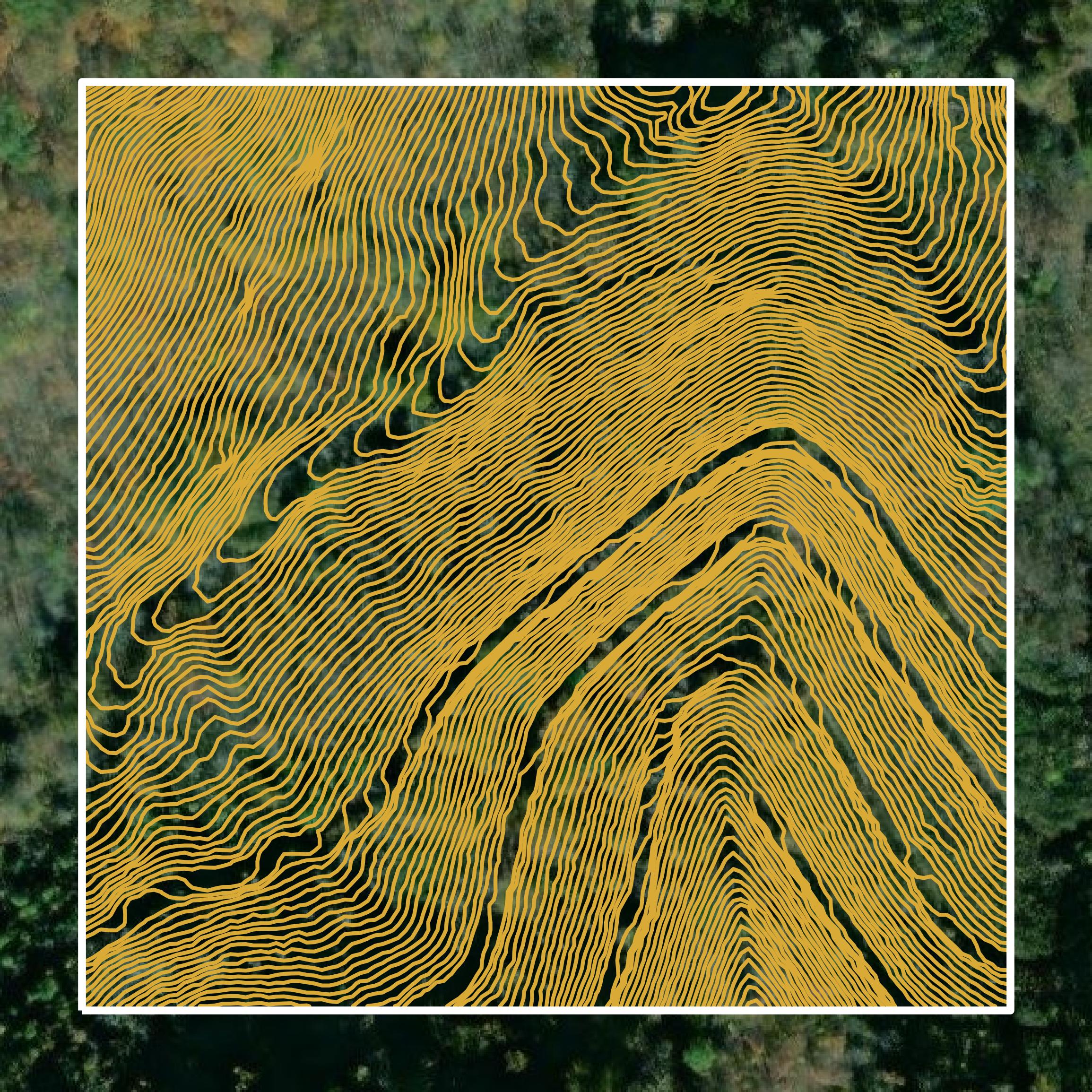 This image shows a contour map in Dickenson County created using GIS data in Equator.