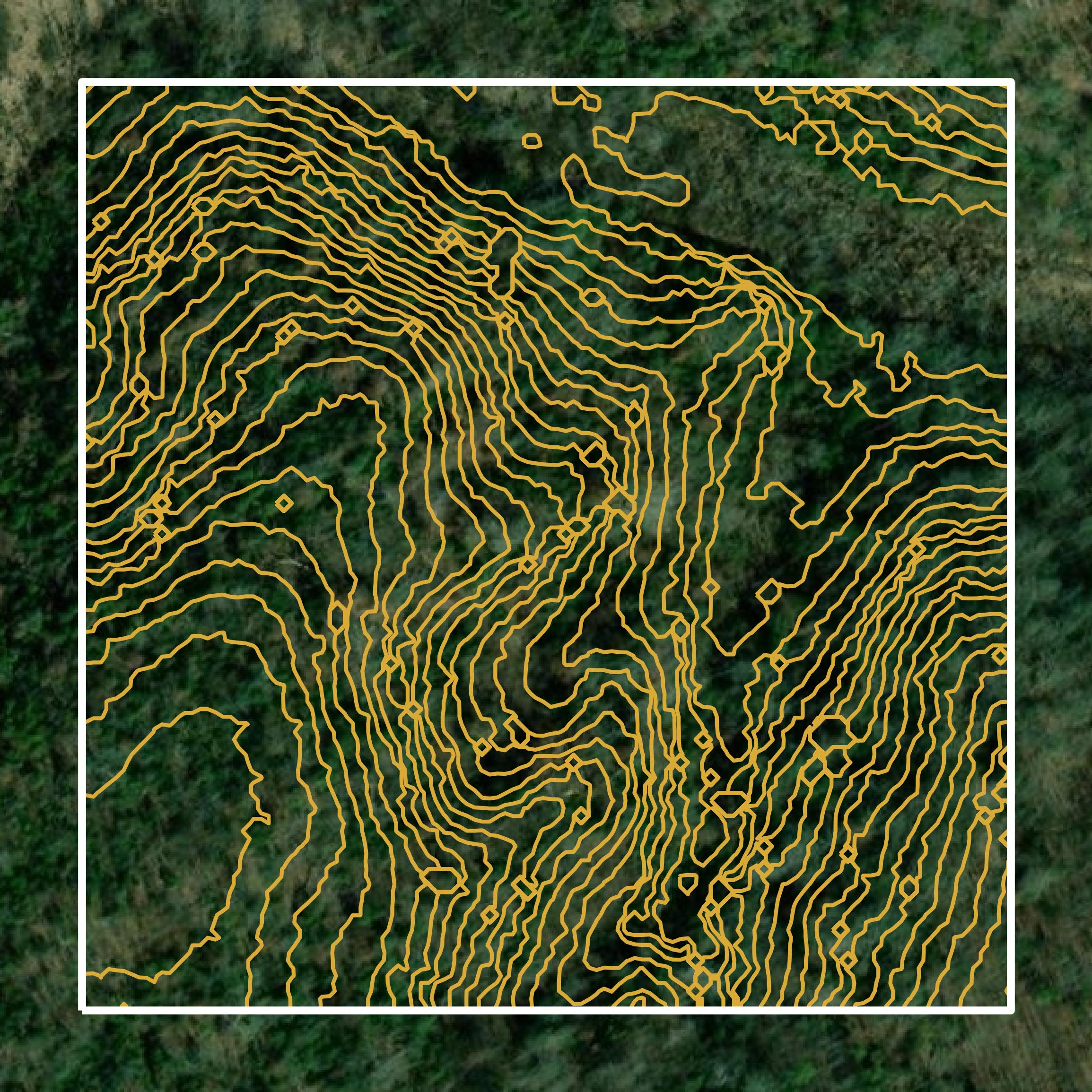 This image shows a contour map in Essex County created using GIS data in Equator.