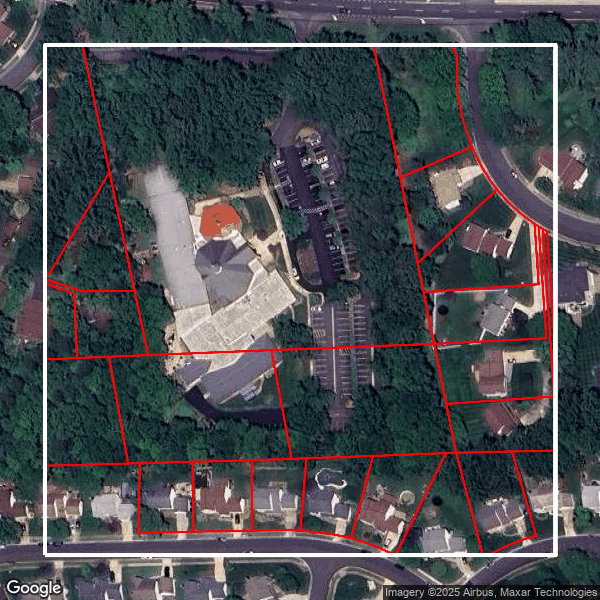 This image shows parcel data in Fairfax County created using GIS data in Equator.