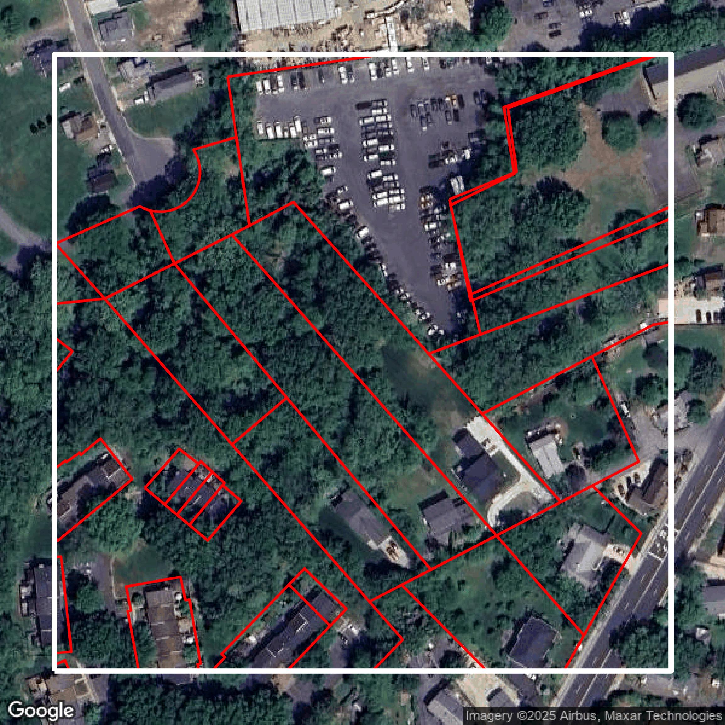 This image shows parcel data in Fairfax County created using GIS data in Equator.