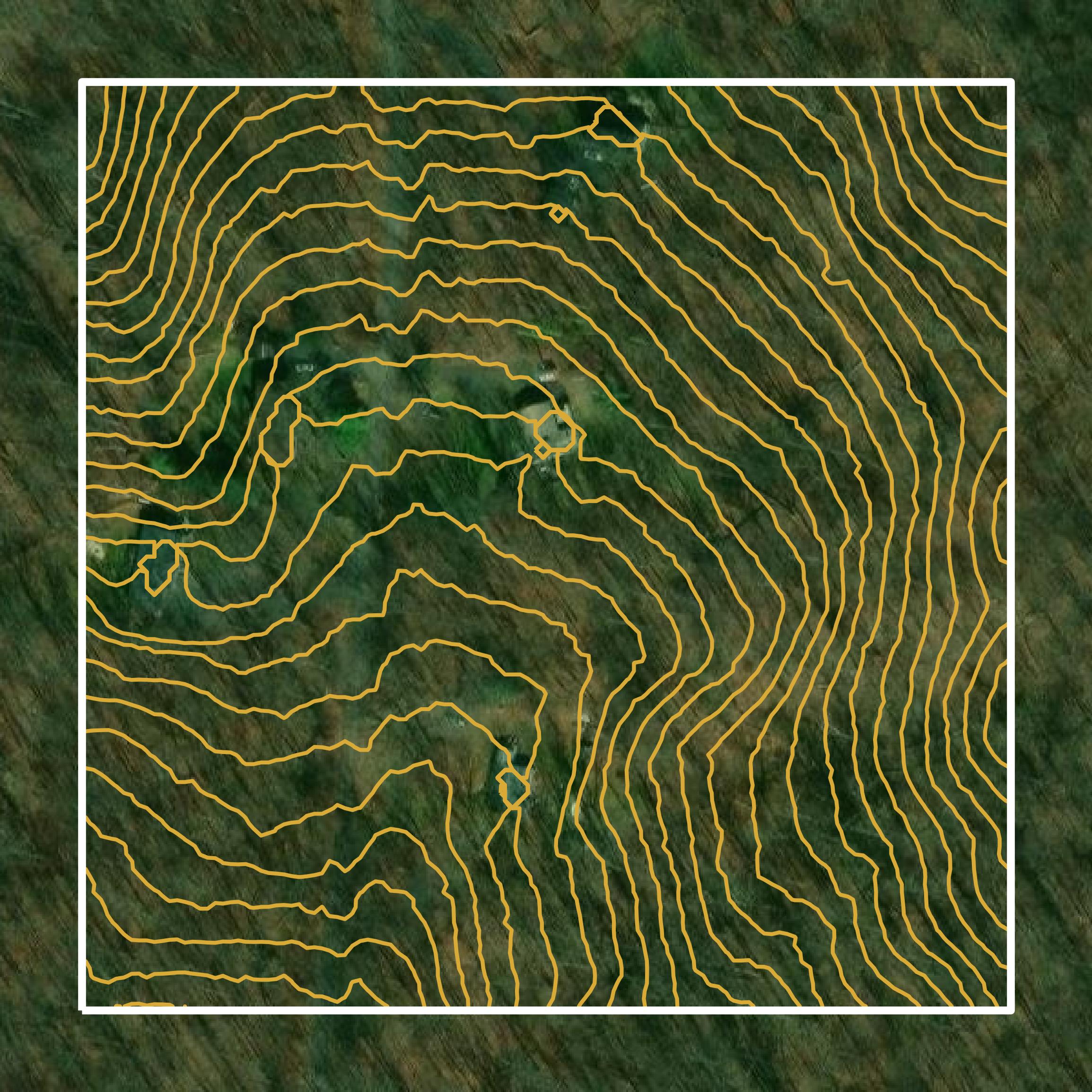 This image shows a contour map in Fauquier County created using GIS data in Equator.