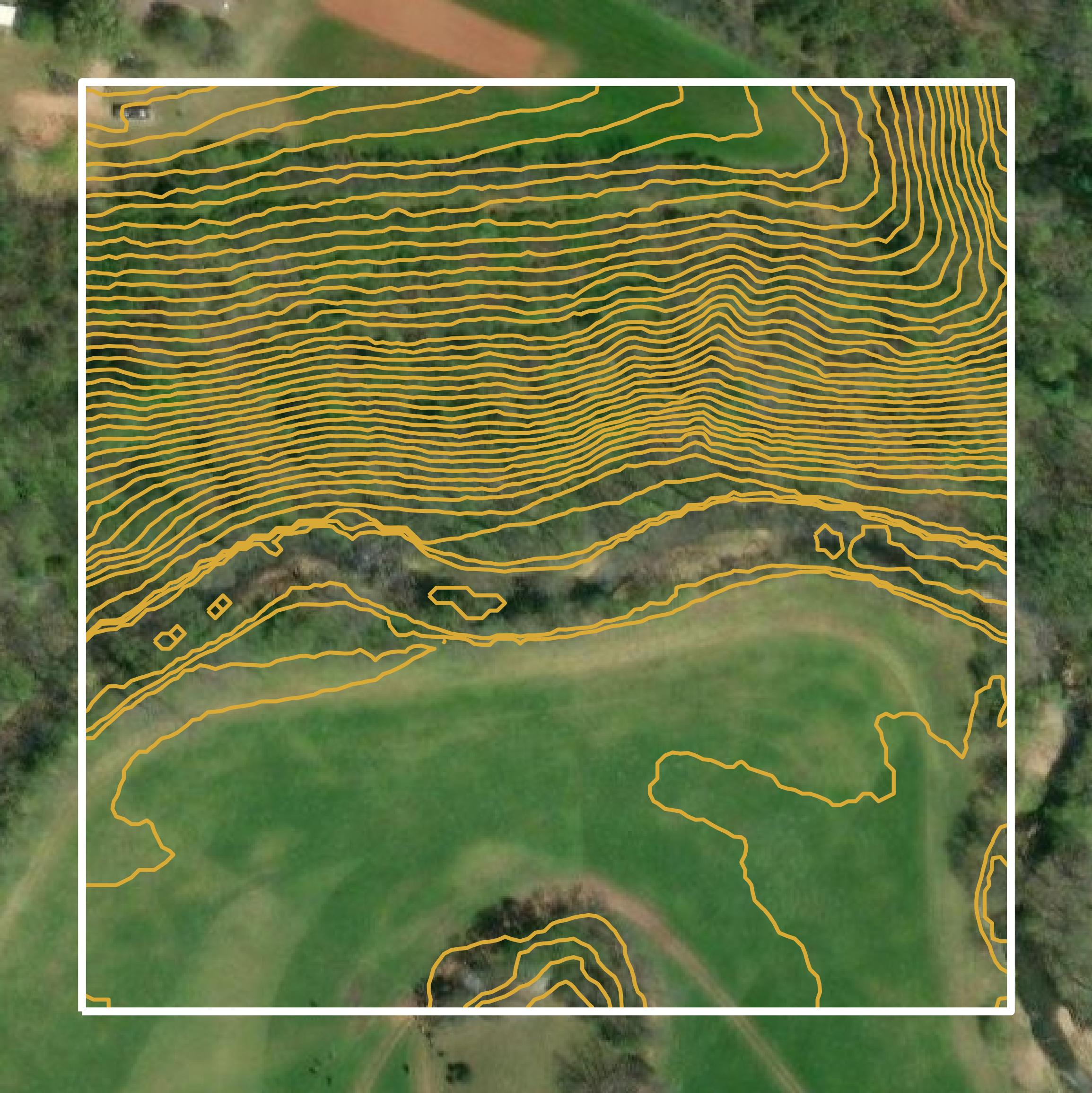 This image shows a contour map in Franklin County created using GIS data in Equator.