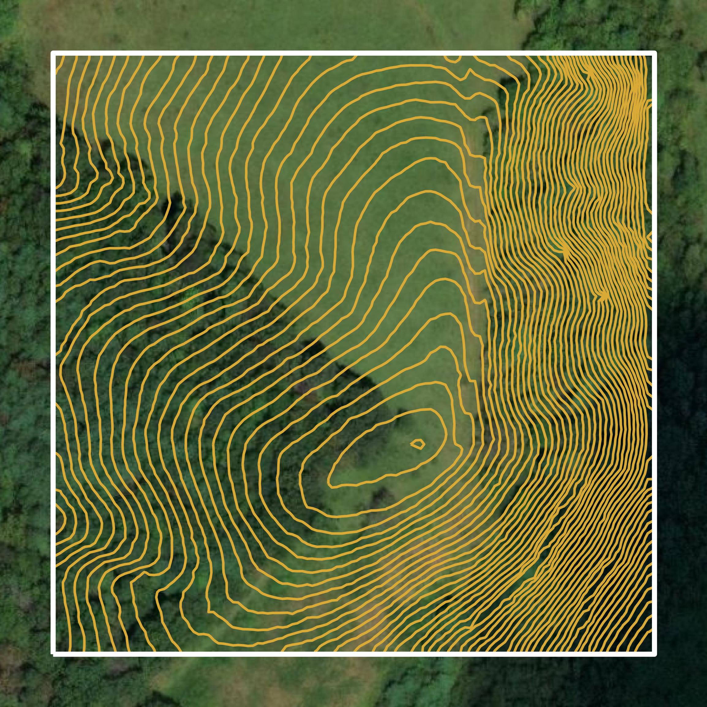 This image shows a contour map in Galax city created using GIS data in Equator.