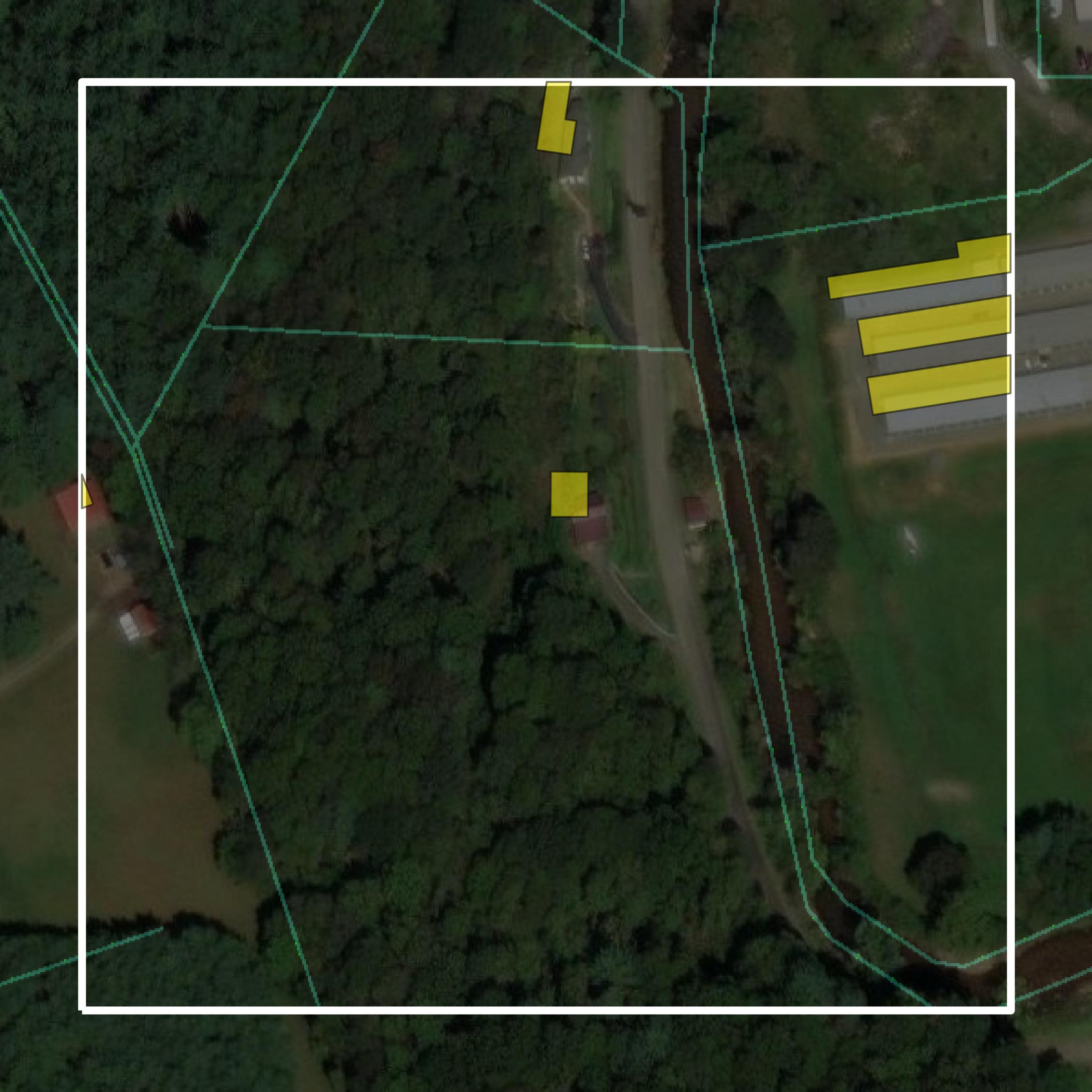 This image shows parcel and building data in Galax city created using GIS data in Equator.