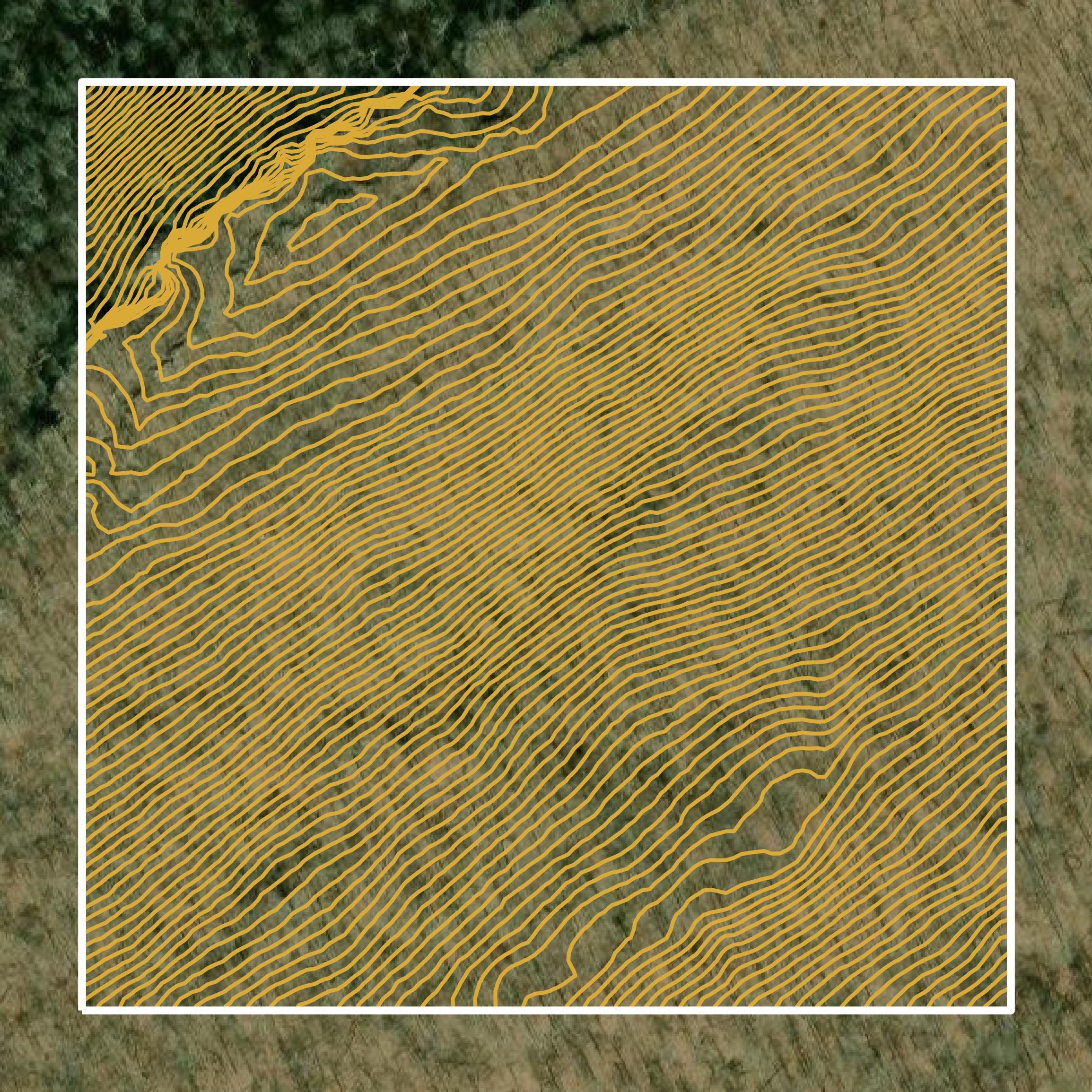 This image shows a contour map in Giles County created using GIS data in Equator.