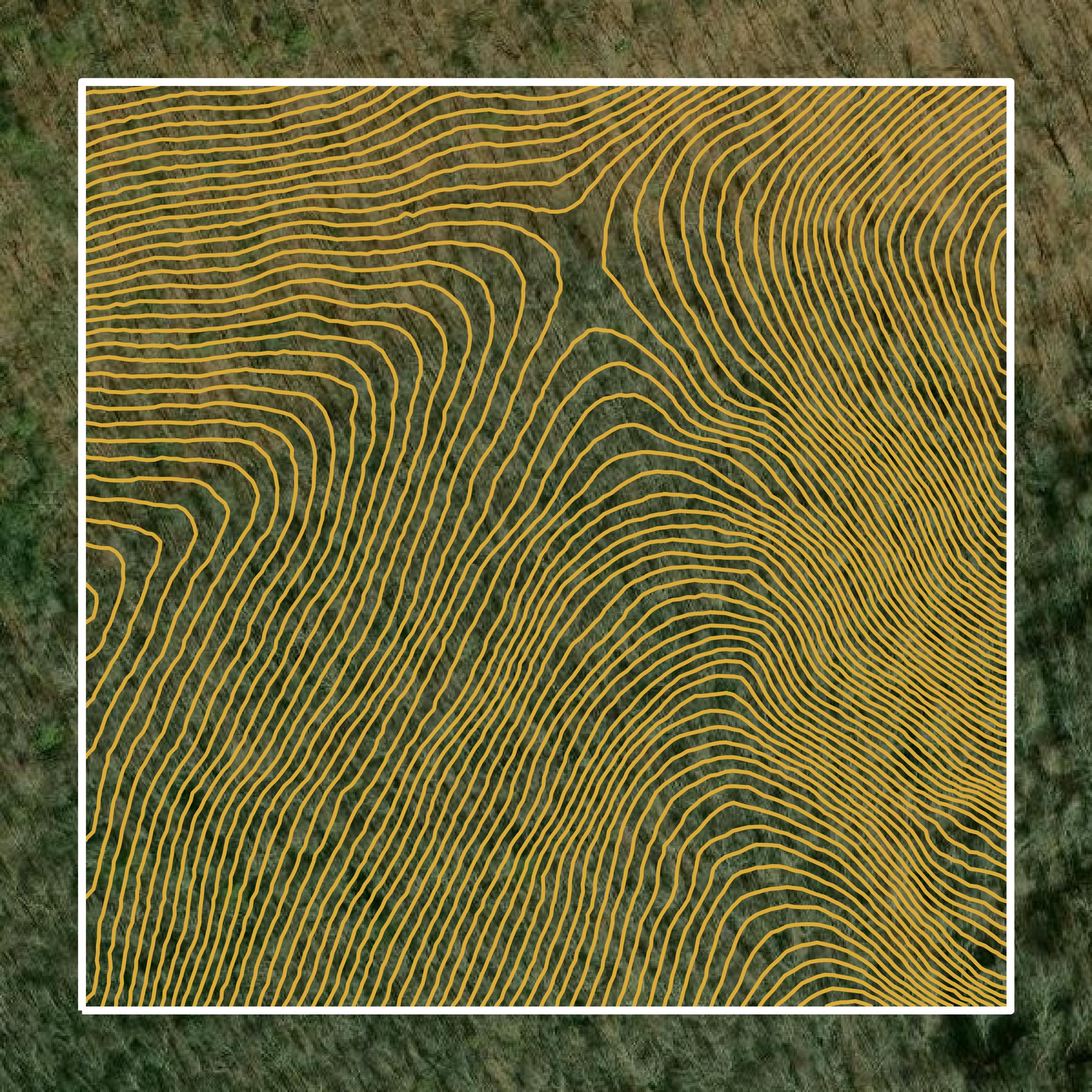 This image shows a contour map in Giles County created using GIS data in Equator.