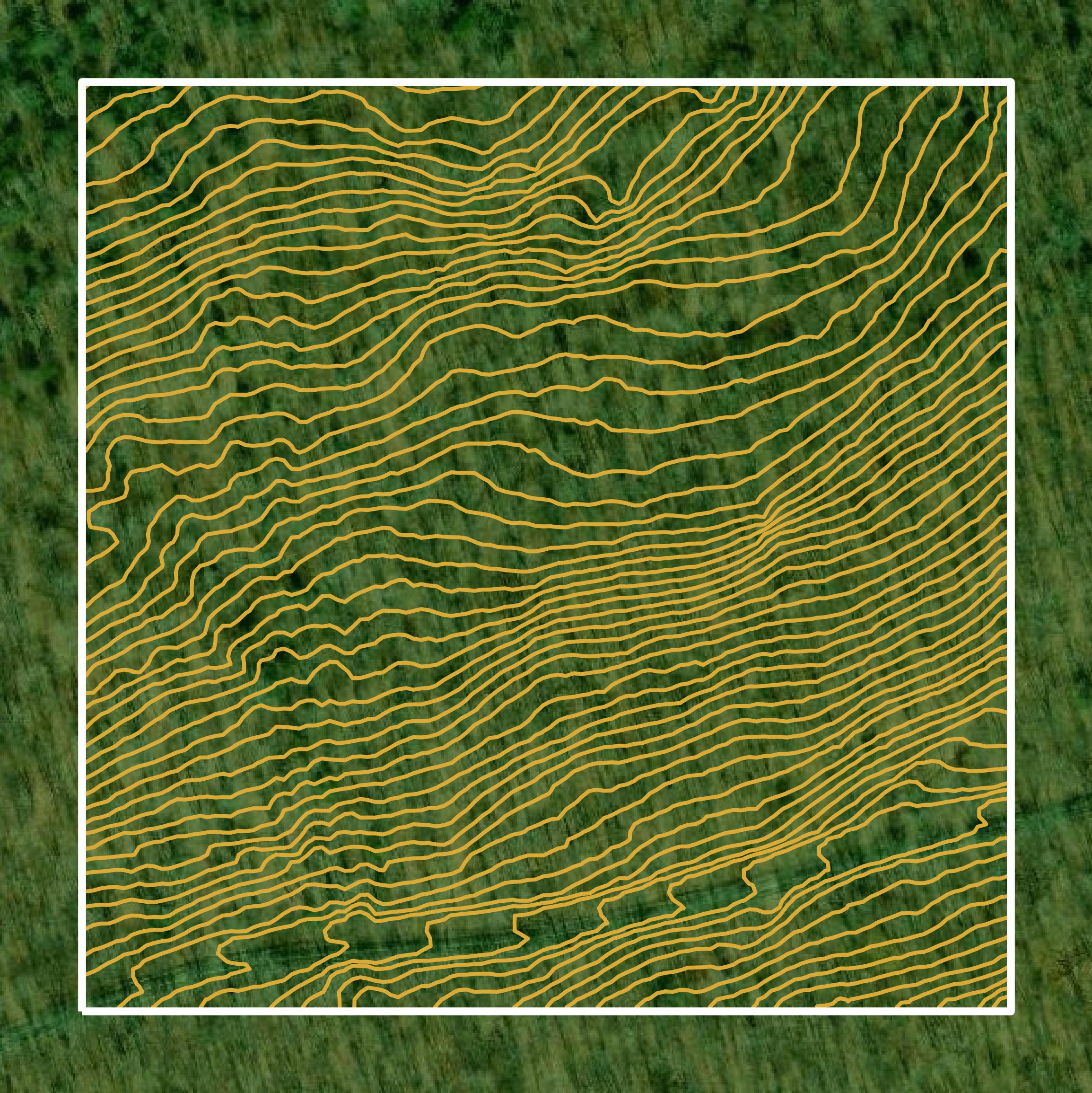 This image shows a contour map in Grayson County created using GIS data in Equator.