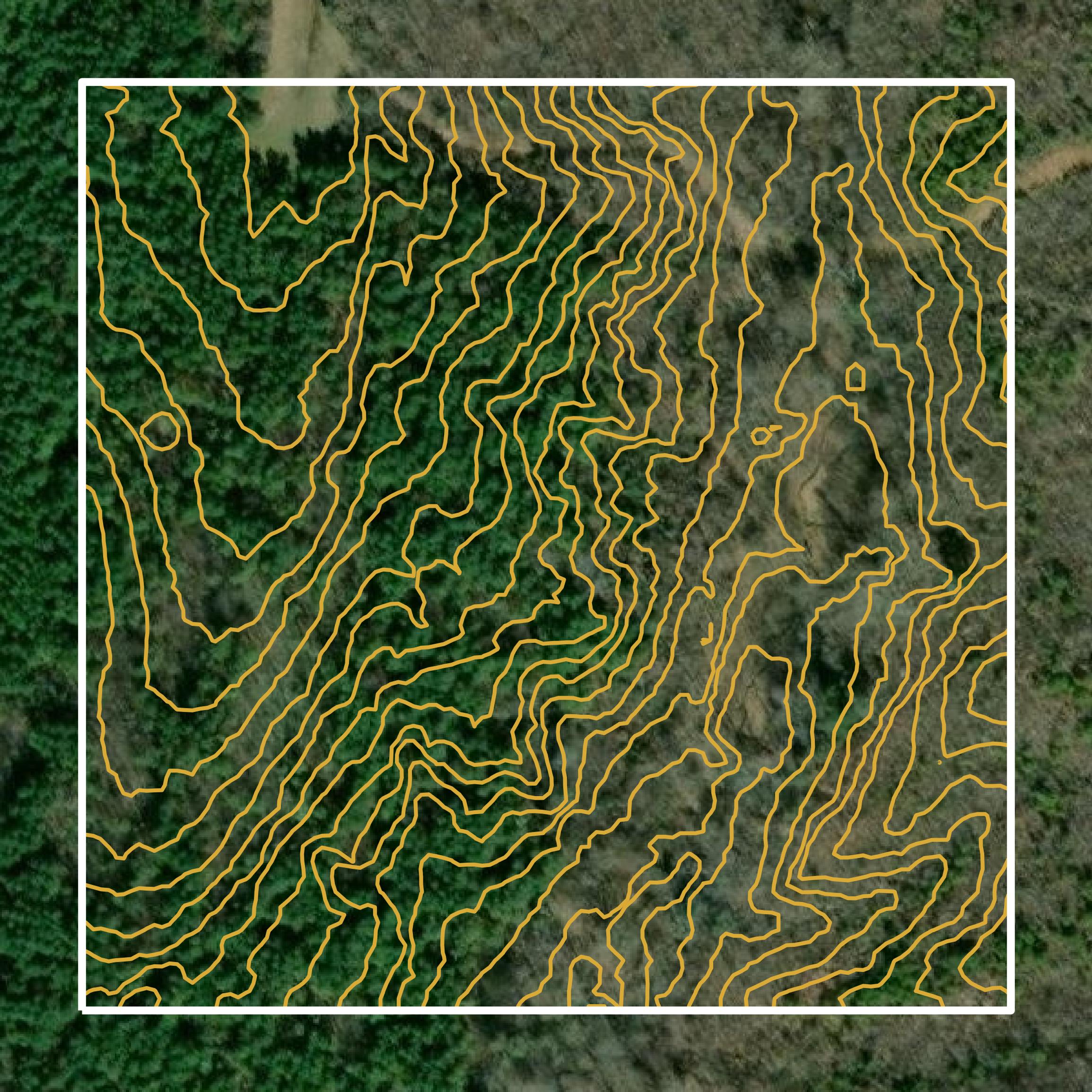 This image shows a contour map in Halifax County created using GIS data in Equator.