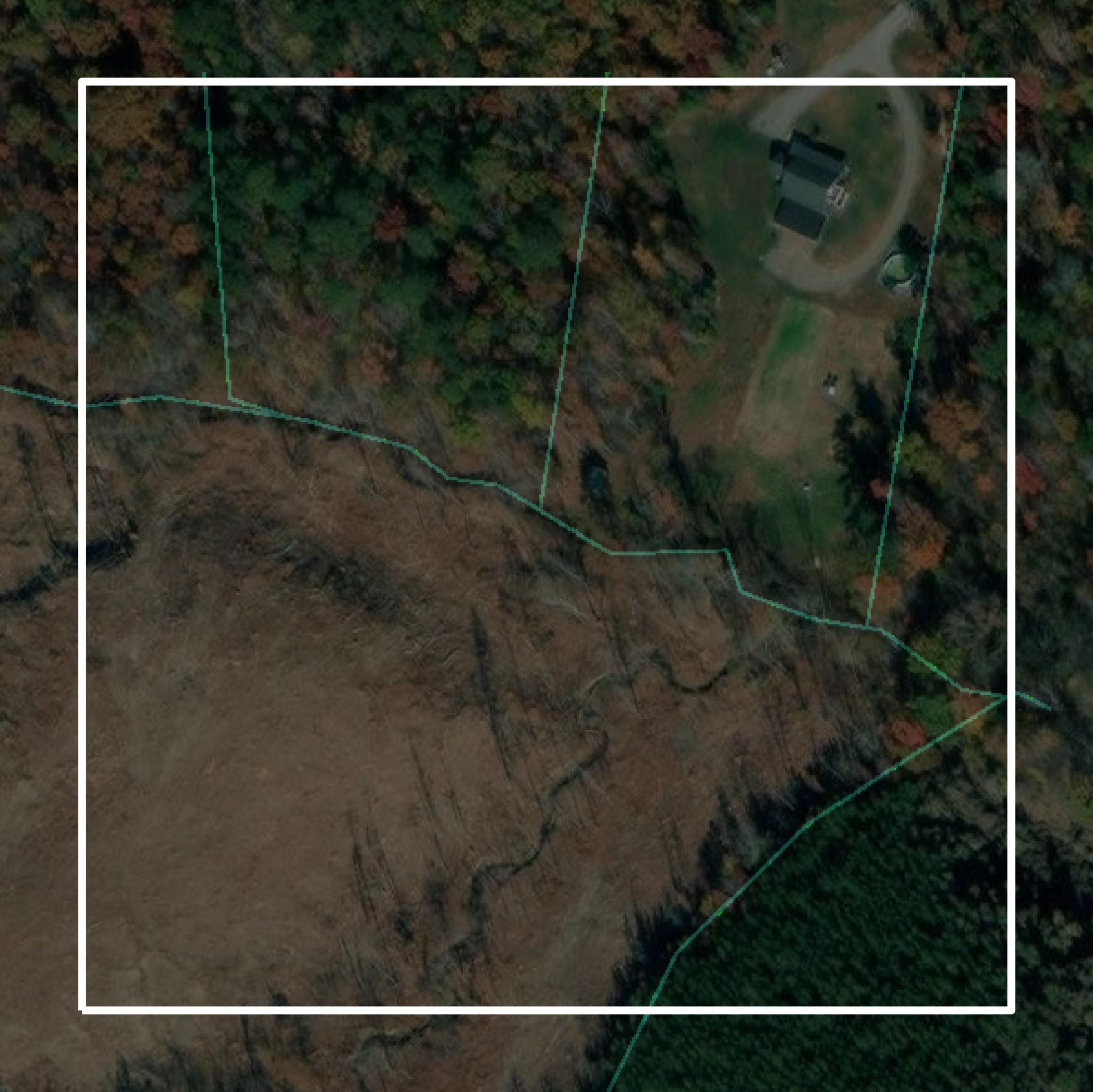 This image shows parcel and building data in Halifax County created using GIS data in Equator.