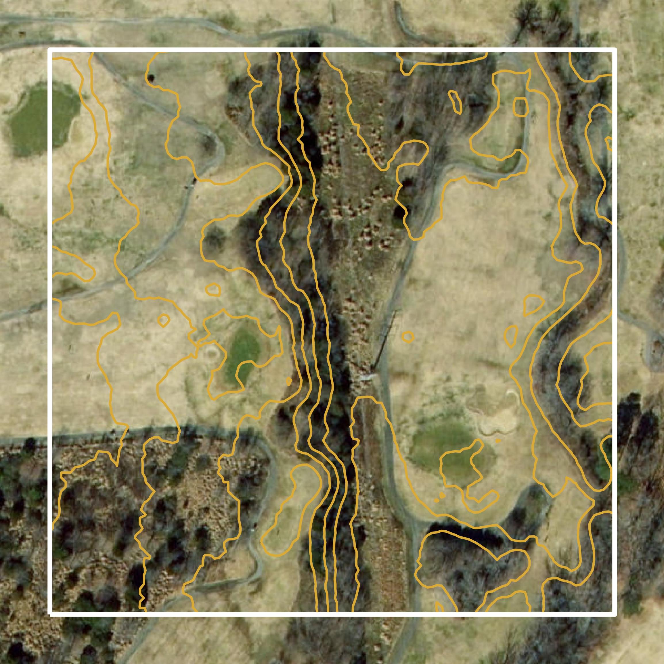 This image shows a contour map in Hampton city created using GIS data in Equator.