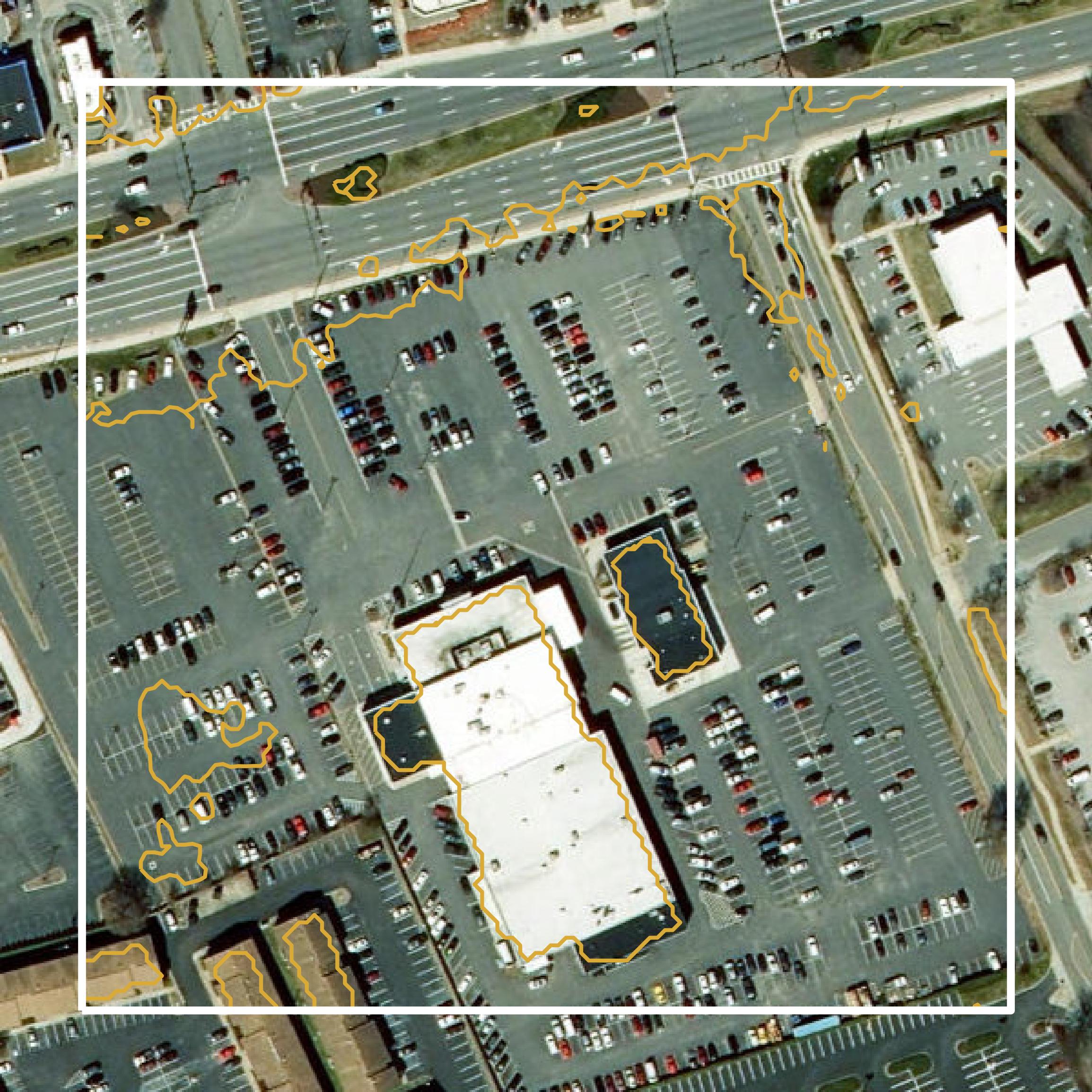 This image shows a contour map in Hampton city created using GIS data in Equator.