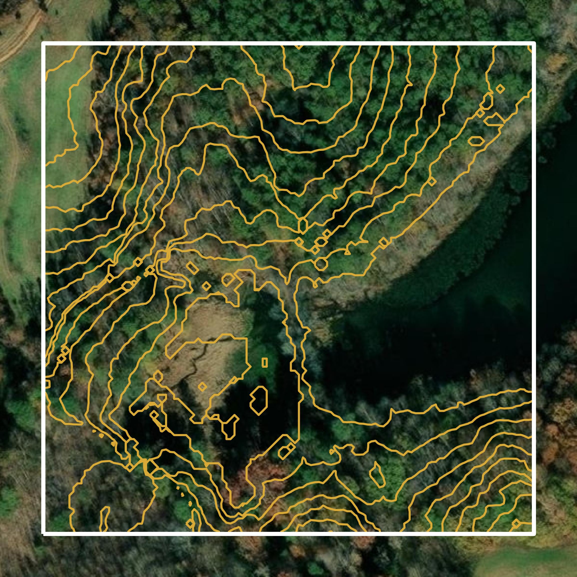This image shows a contour map in Hanover County created using GIS data in Equator.
