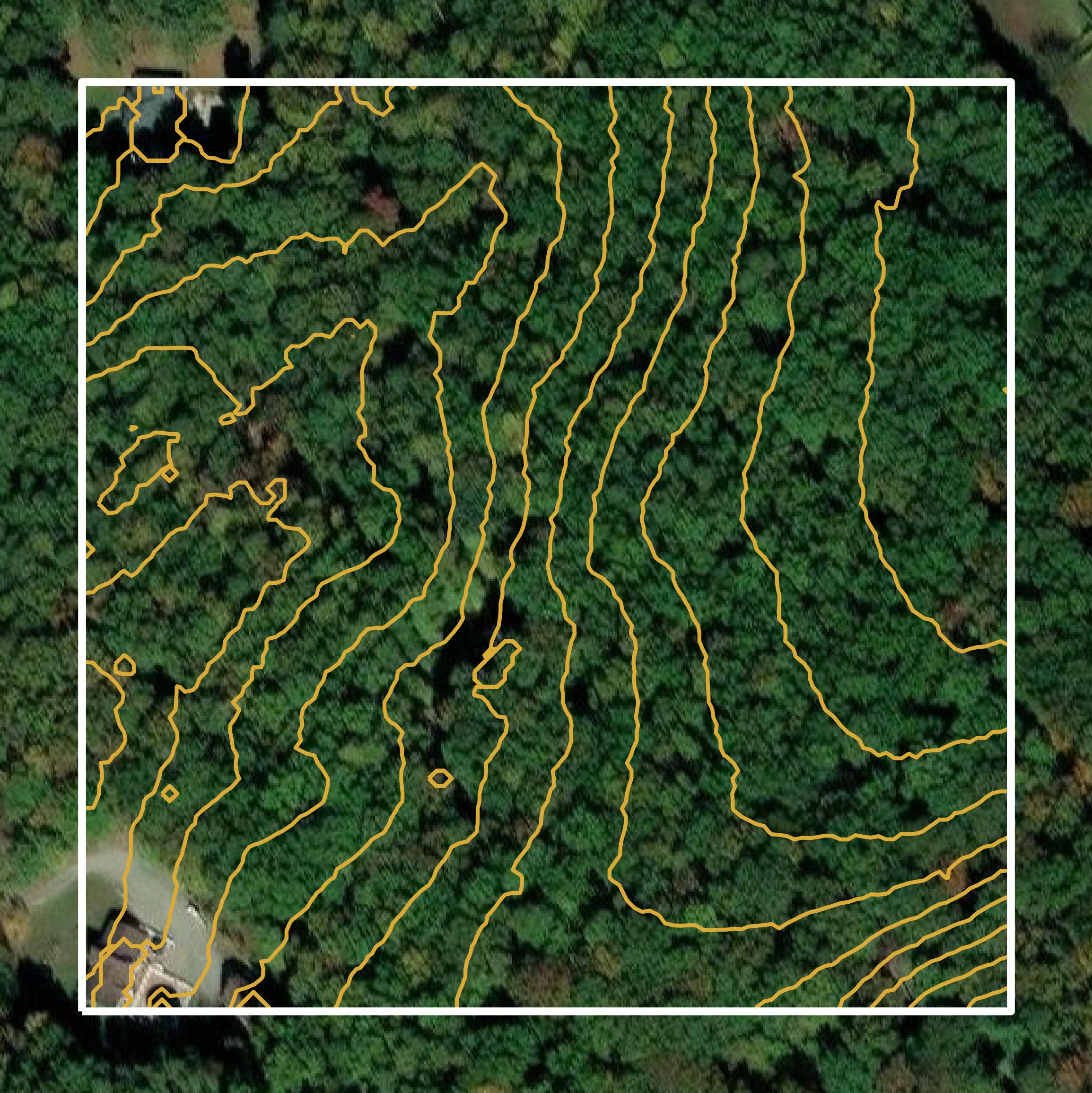 This image shows a contour map in Hanover County created using GIS data in Equator.