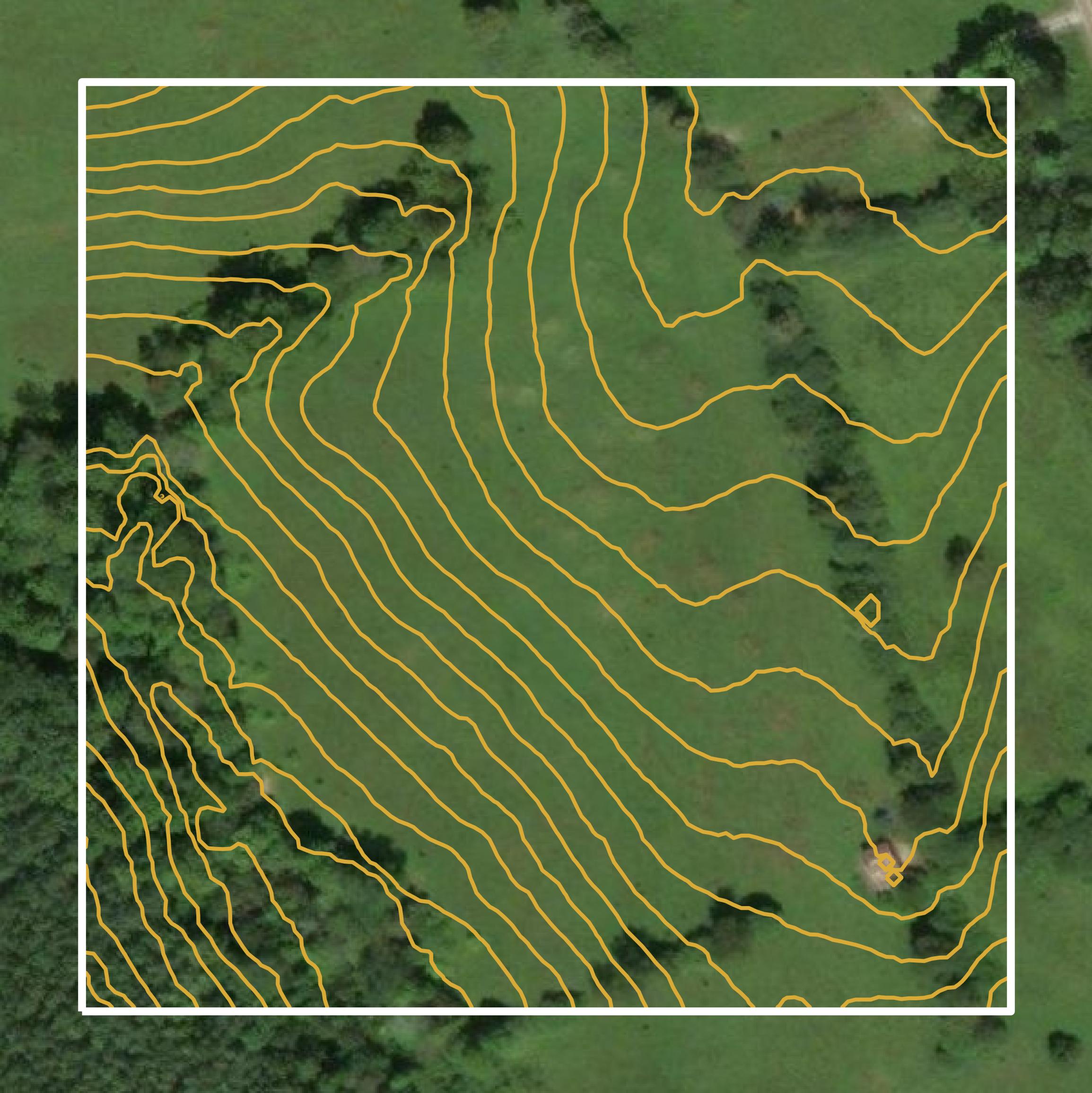 This image shows a contour map in Henry County created using GIS data in Equator.