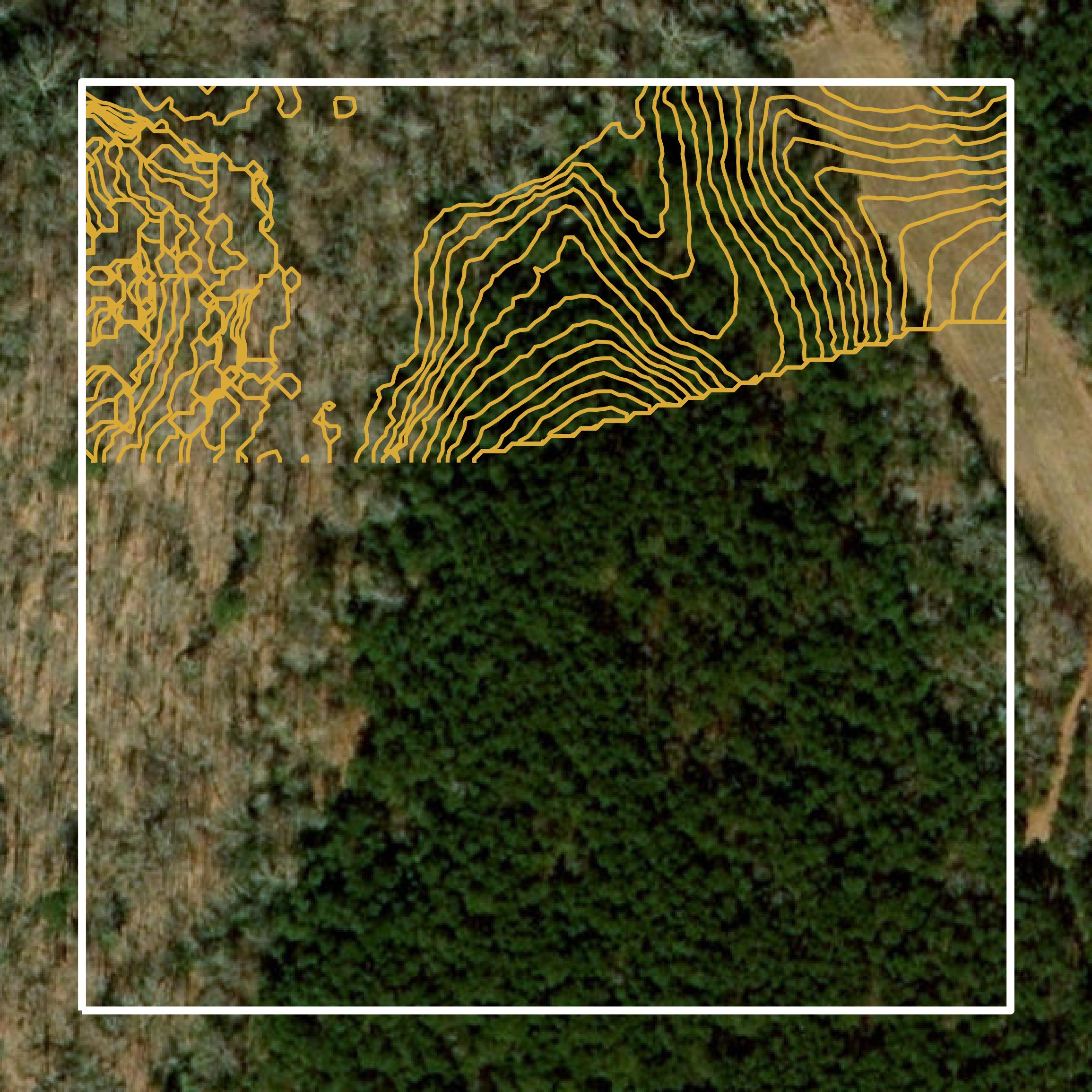 This image shows a contour map in Lancaster County created using GIS data in Equator.