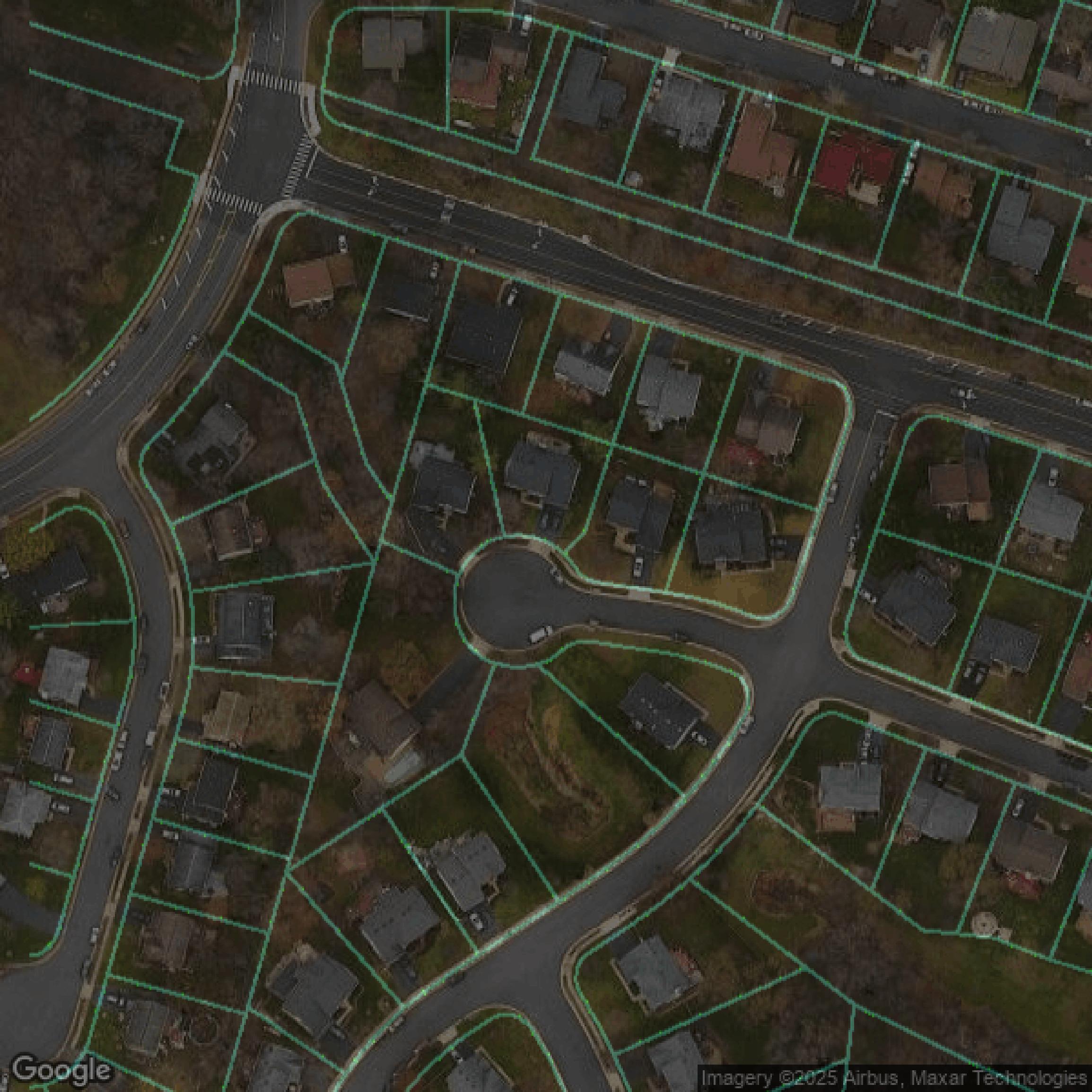 This image shows parcel data in Loudoun County created using GIS data in Equator.