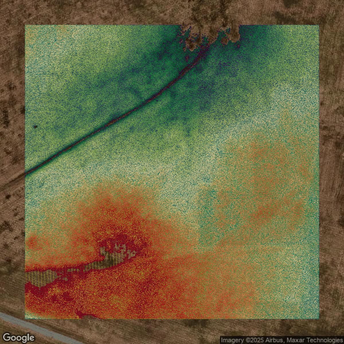 This image shows a LiDAR point cloud in Loudoun County created using GIS data in Equator.