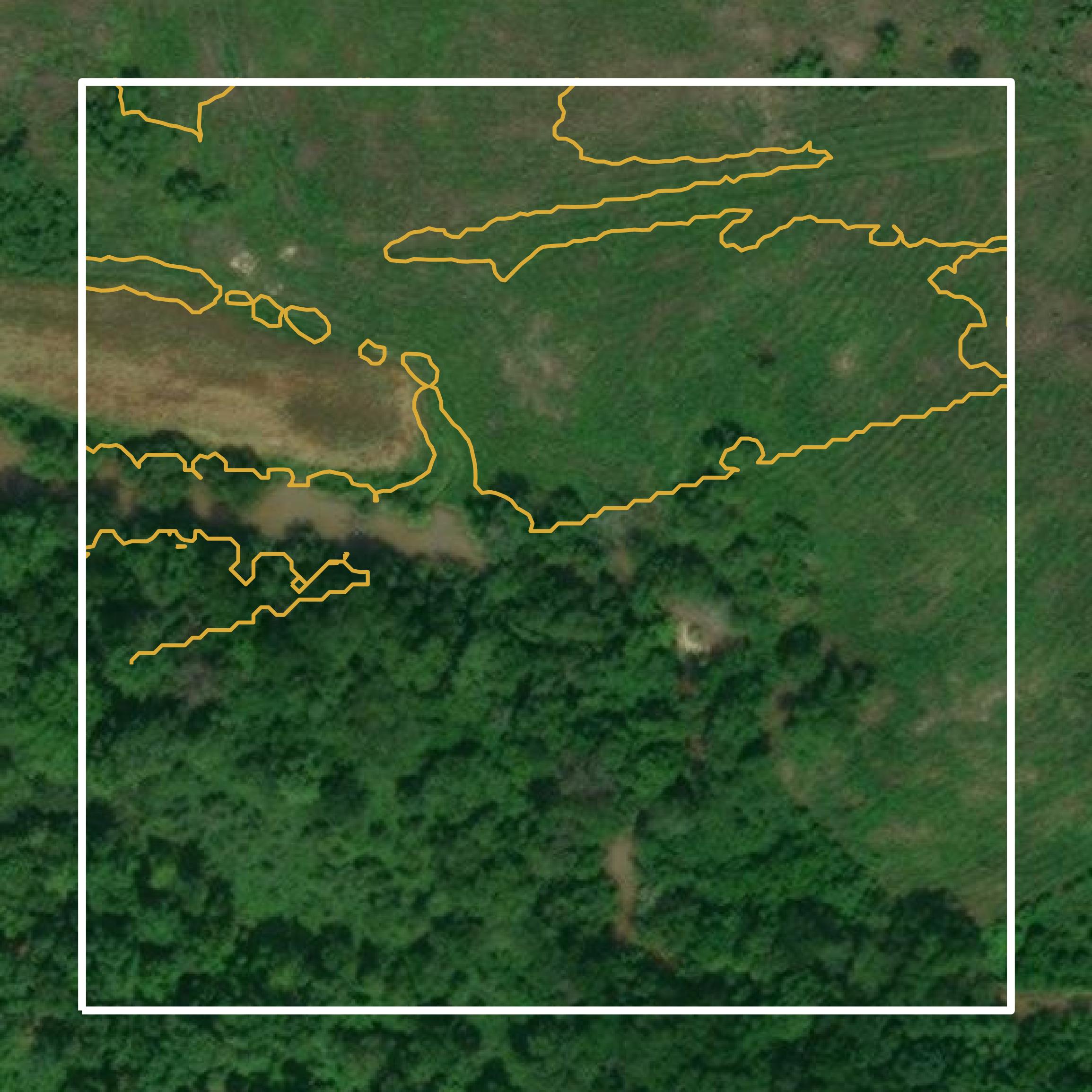 This image shows a contour map in Lunenburg County created using GIS data in Equator.