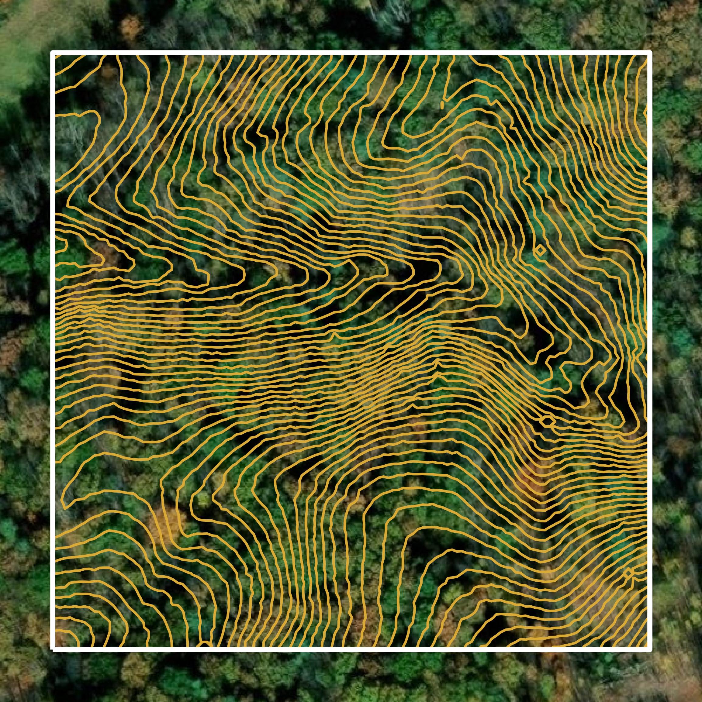 This image shows a contour map in Madison County created using GIS data in Equator.