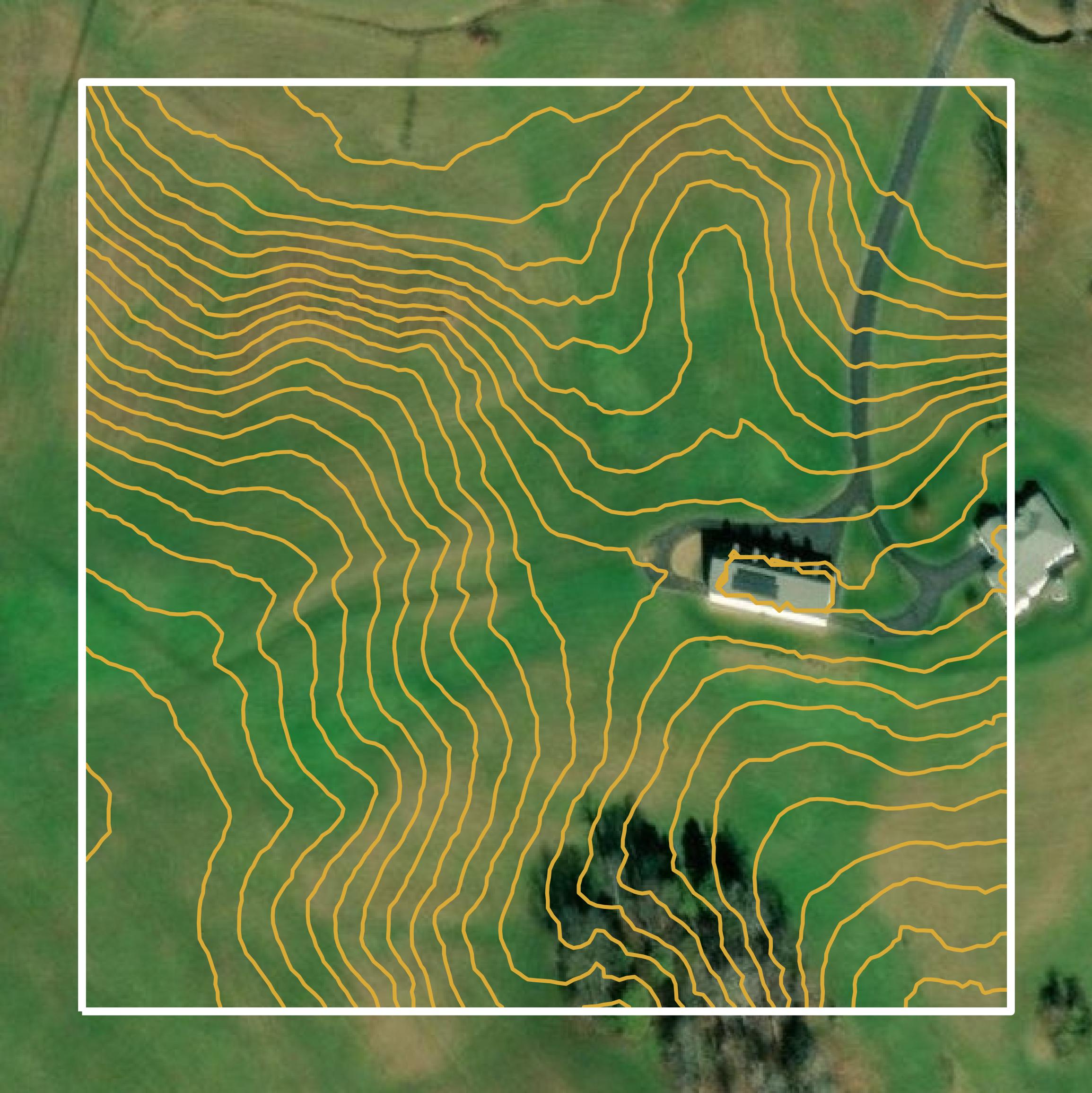 This image shows a contour map in Madison County created using GIS data in Equator.