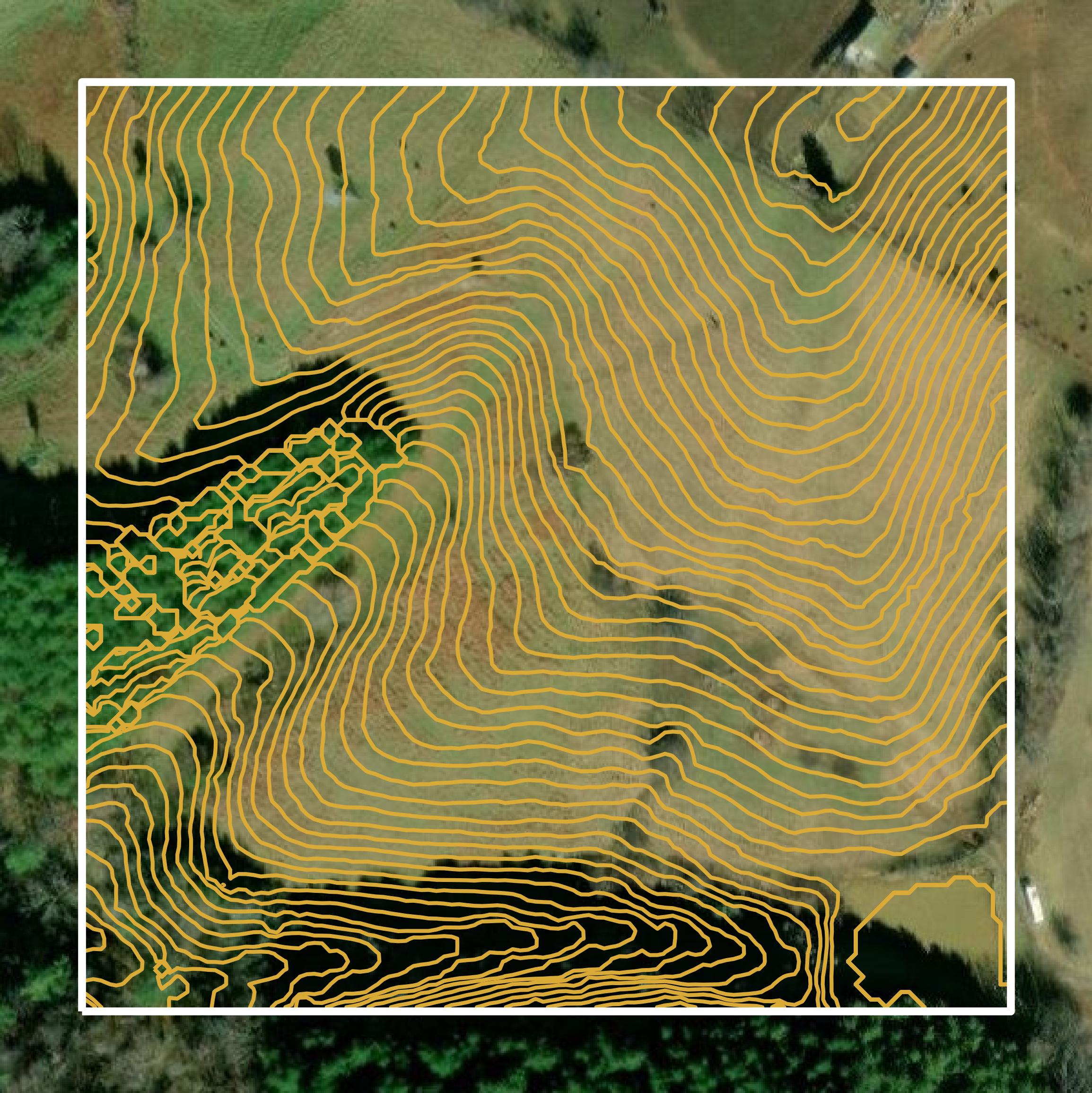 This image shows a contour map in Montgomery County created using GIS data in Equator.