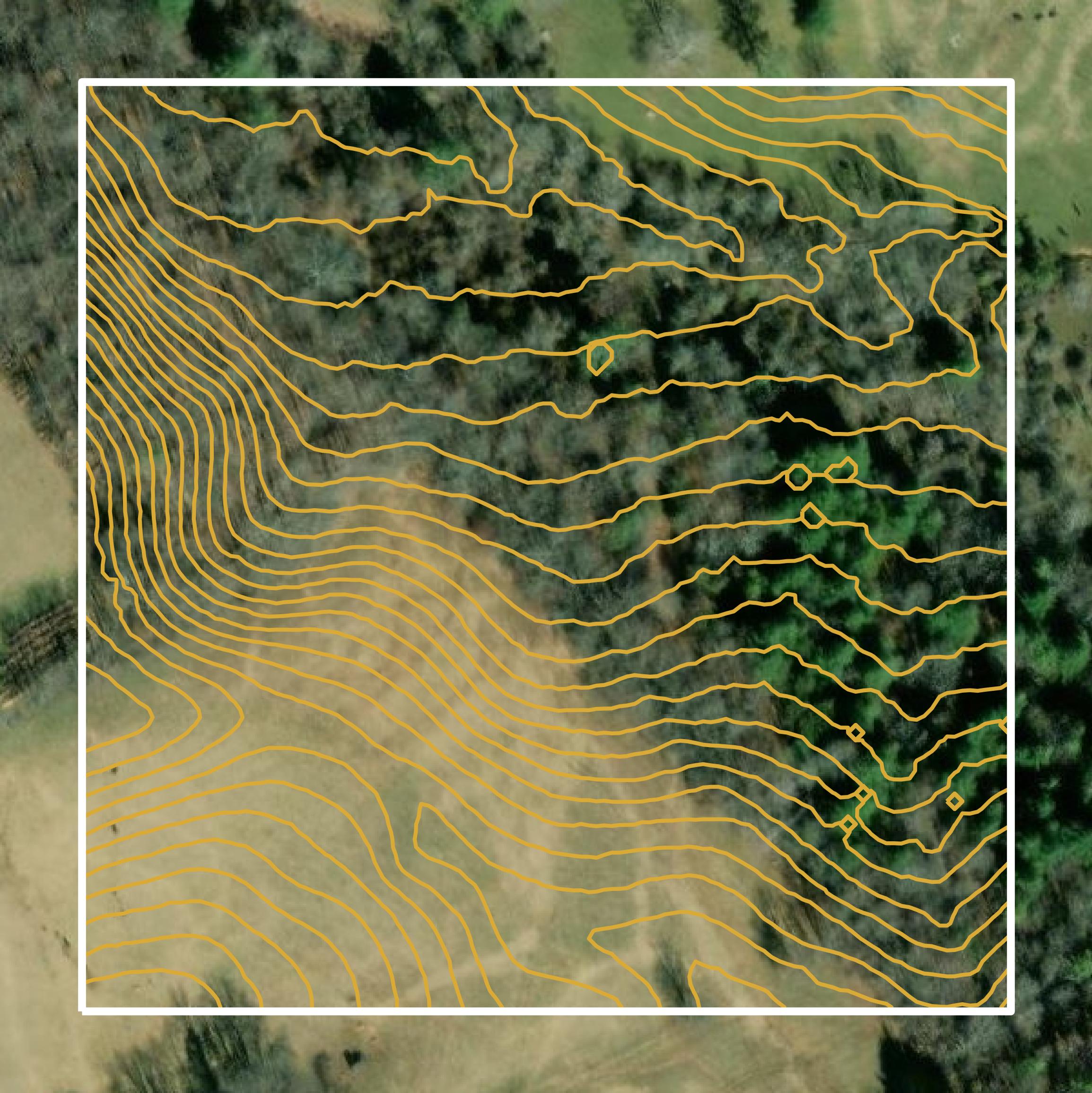 This image shows a contour map in Montgomery County created using GIS data in Equator.