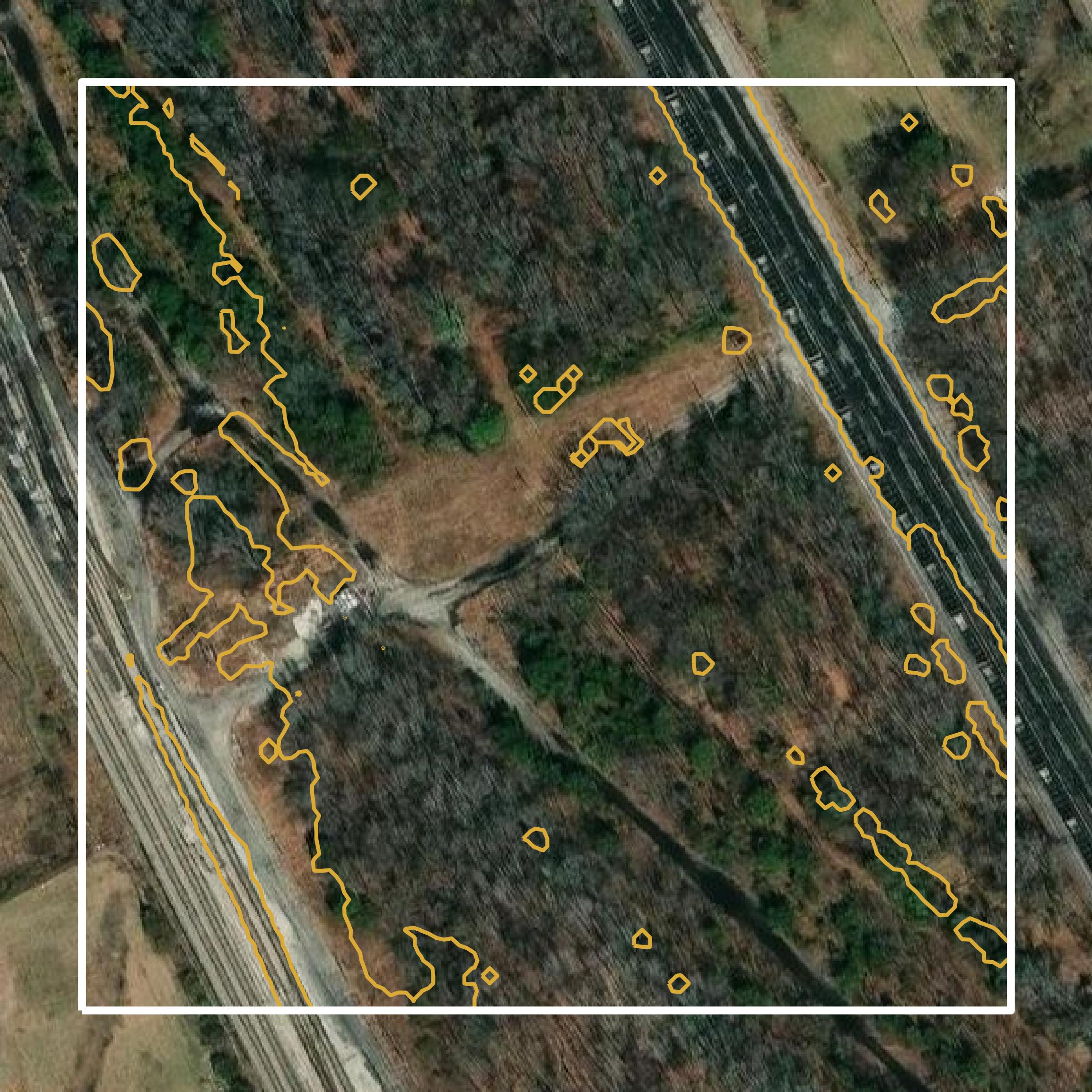 This image shows a contour map in Newport News city created using GIS data in Equator.