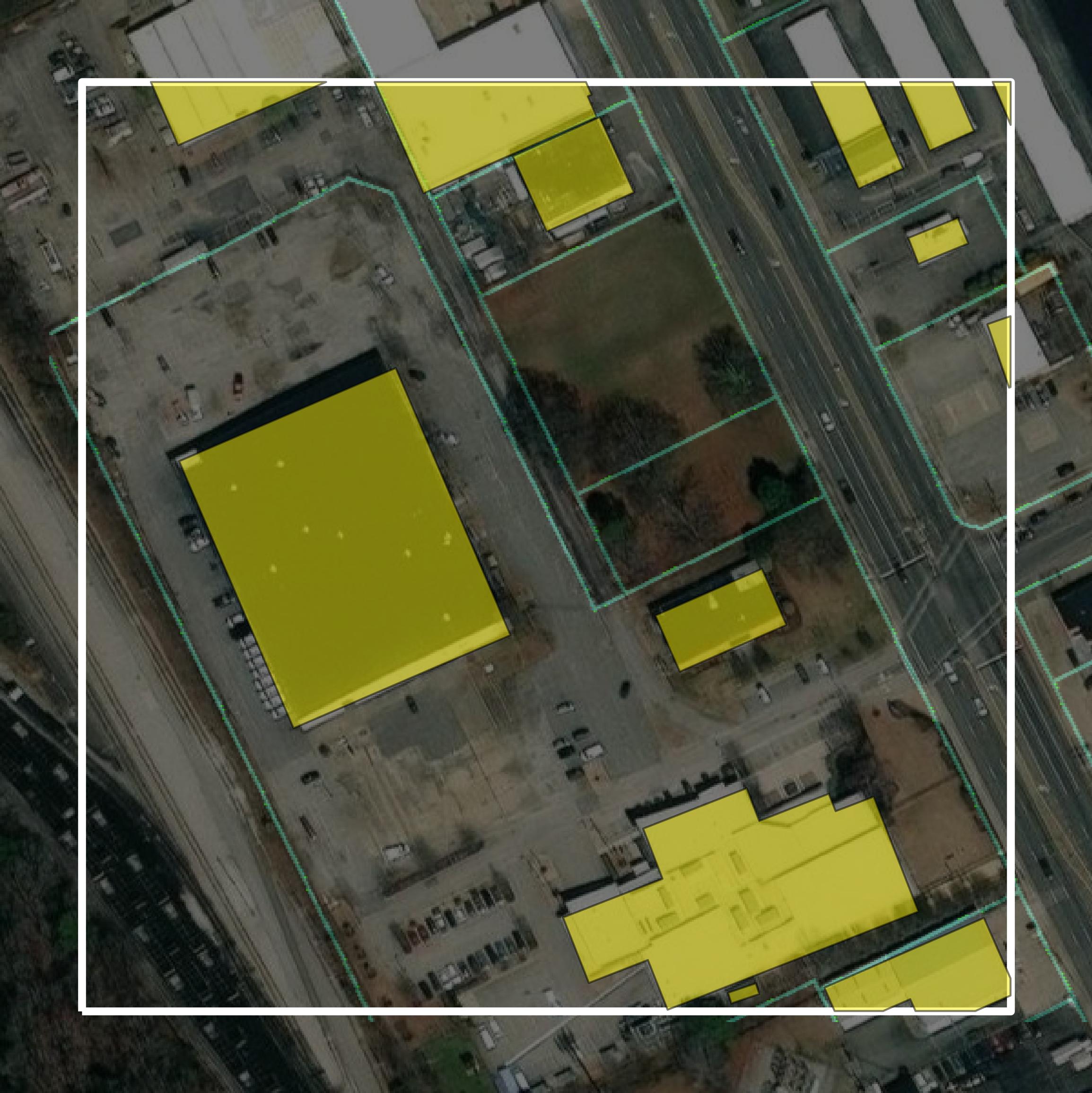 This image shows parcel and building data in Newport News city created using GIS data in Equator.