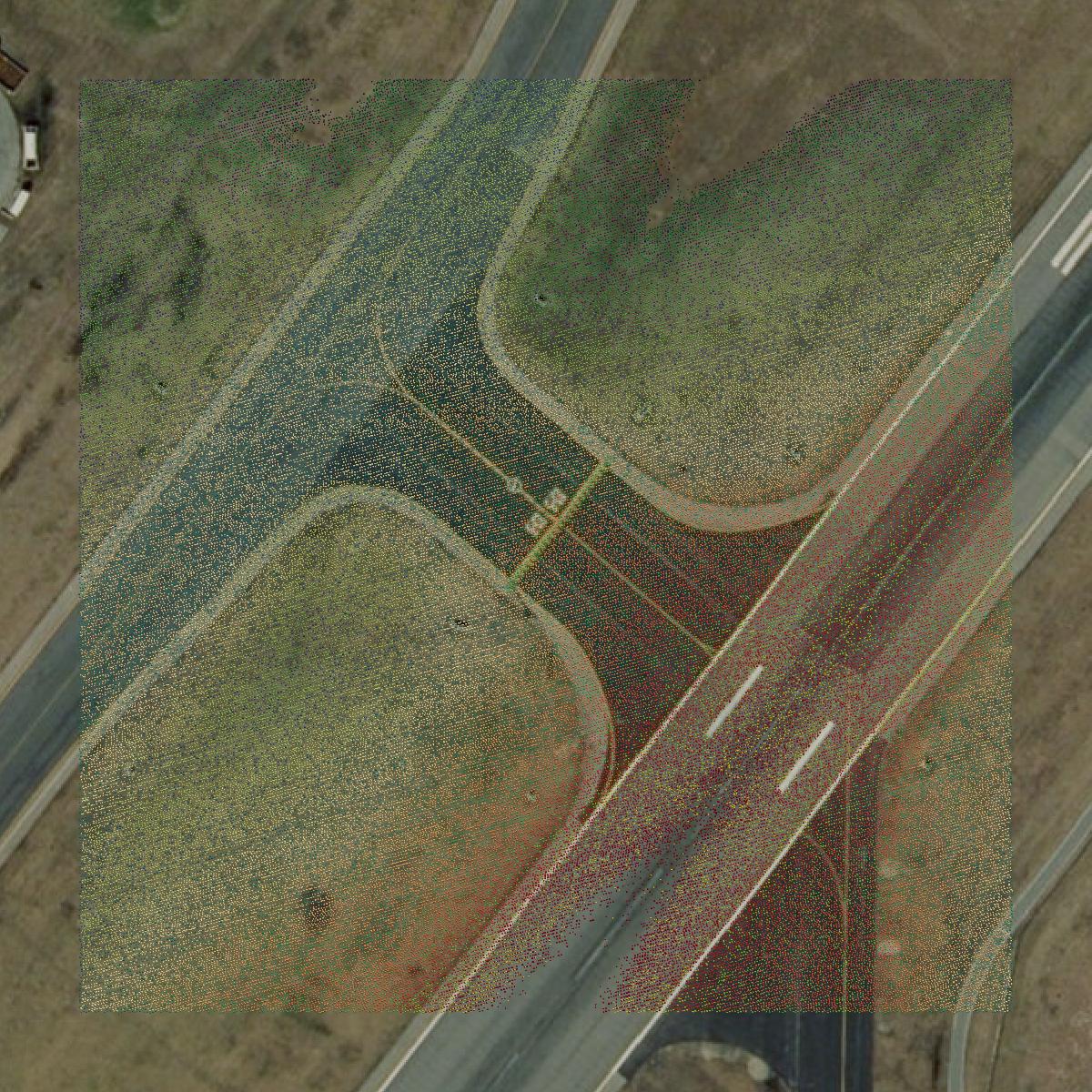 This image shows a LiDAR point cloud in Norfolk city created using GIS data in Equator.