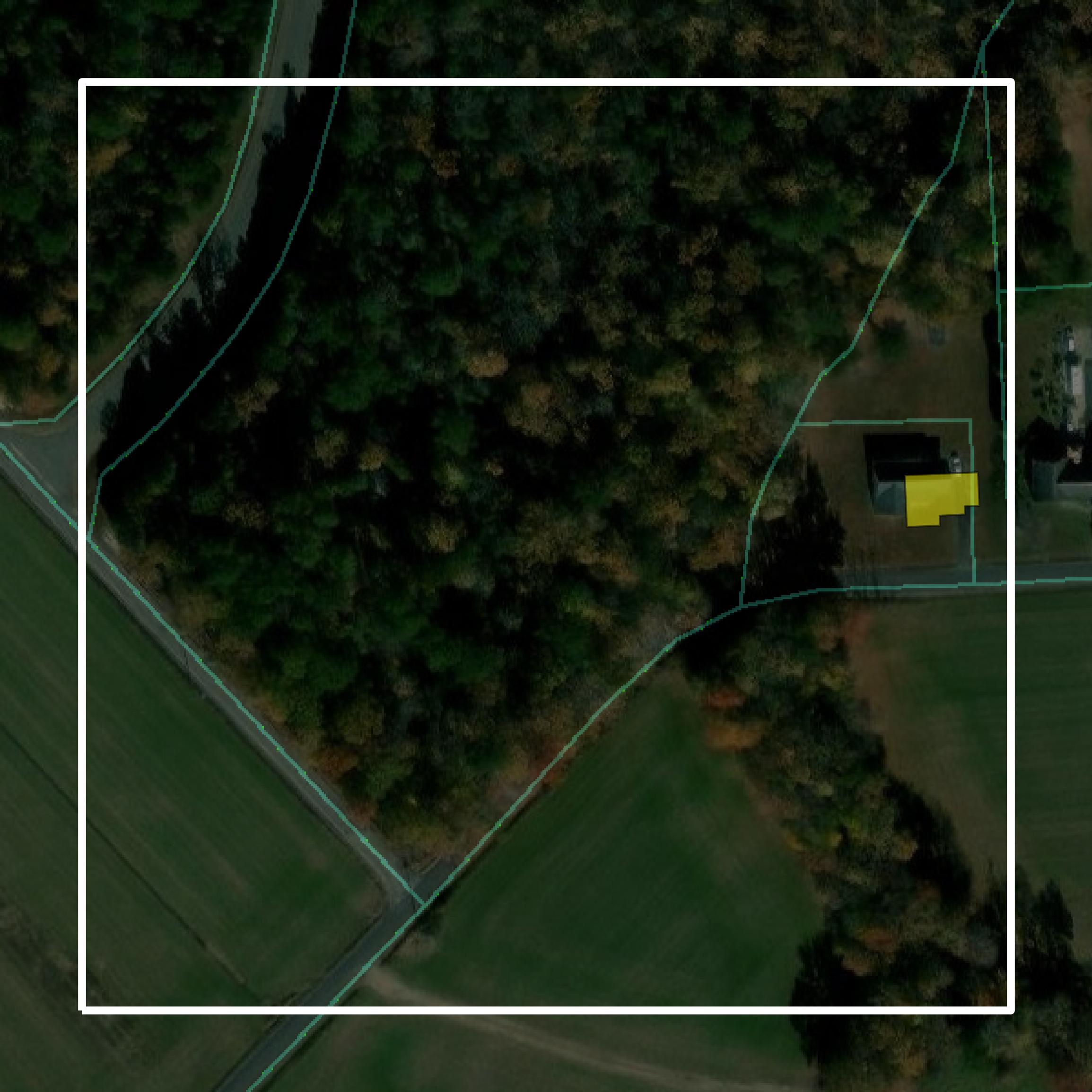 This image shows parcel and building data in Northumberland County created using GIS data in Equator.