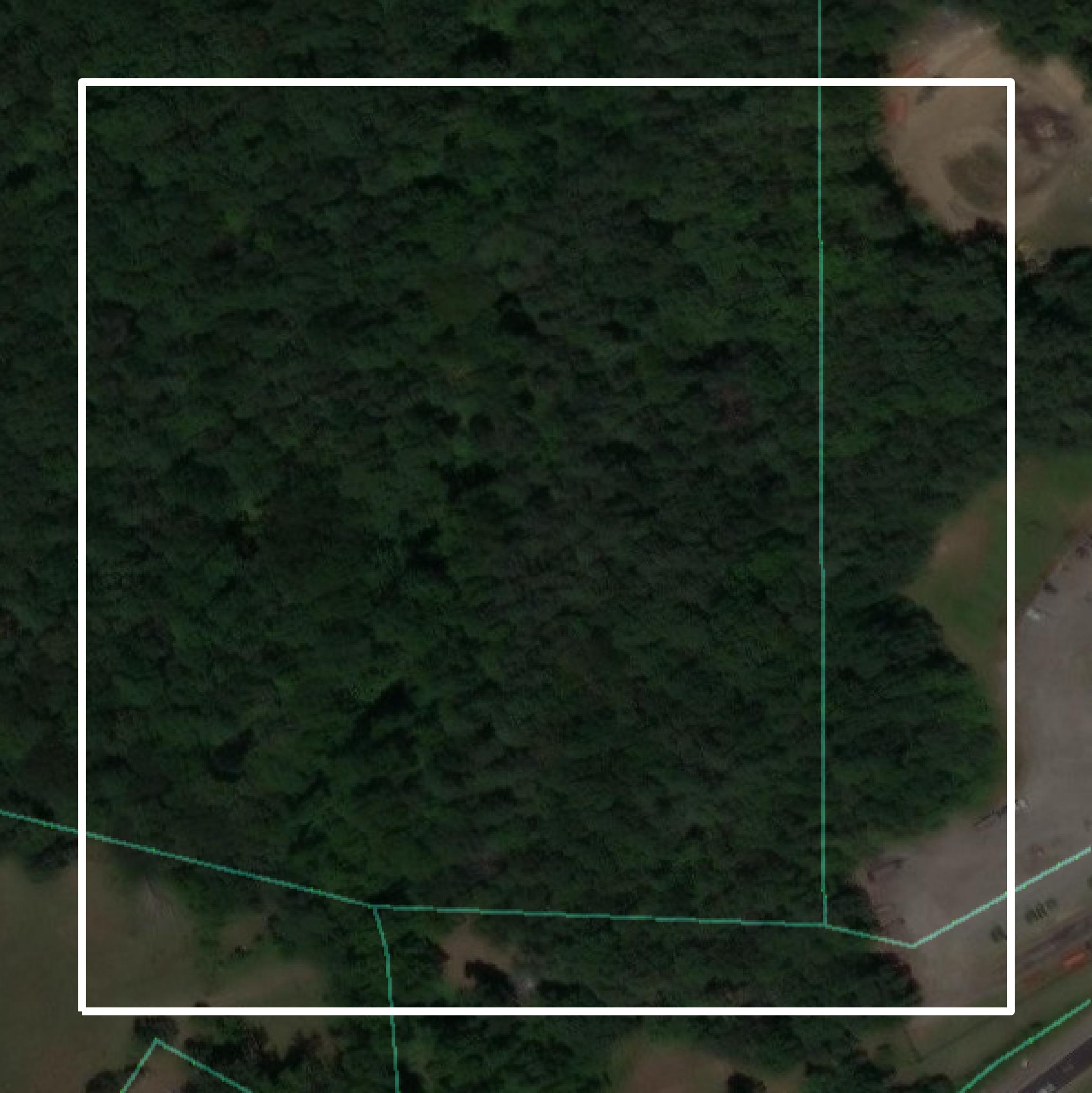 This image shows parcel and building data in Nottoway County created using GIS data in Equator.
