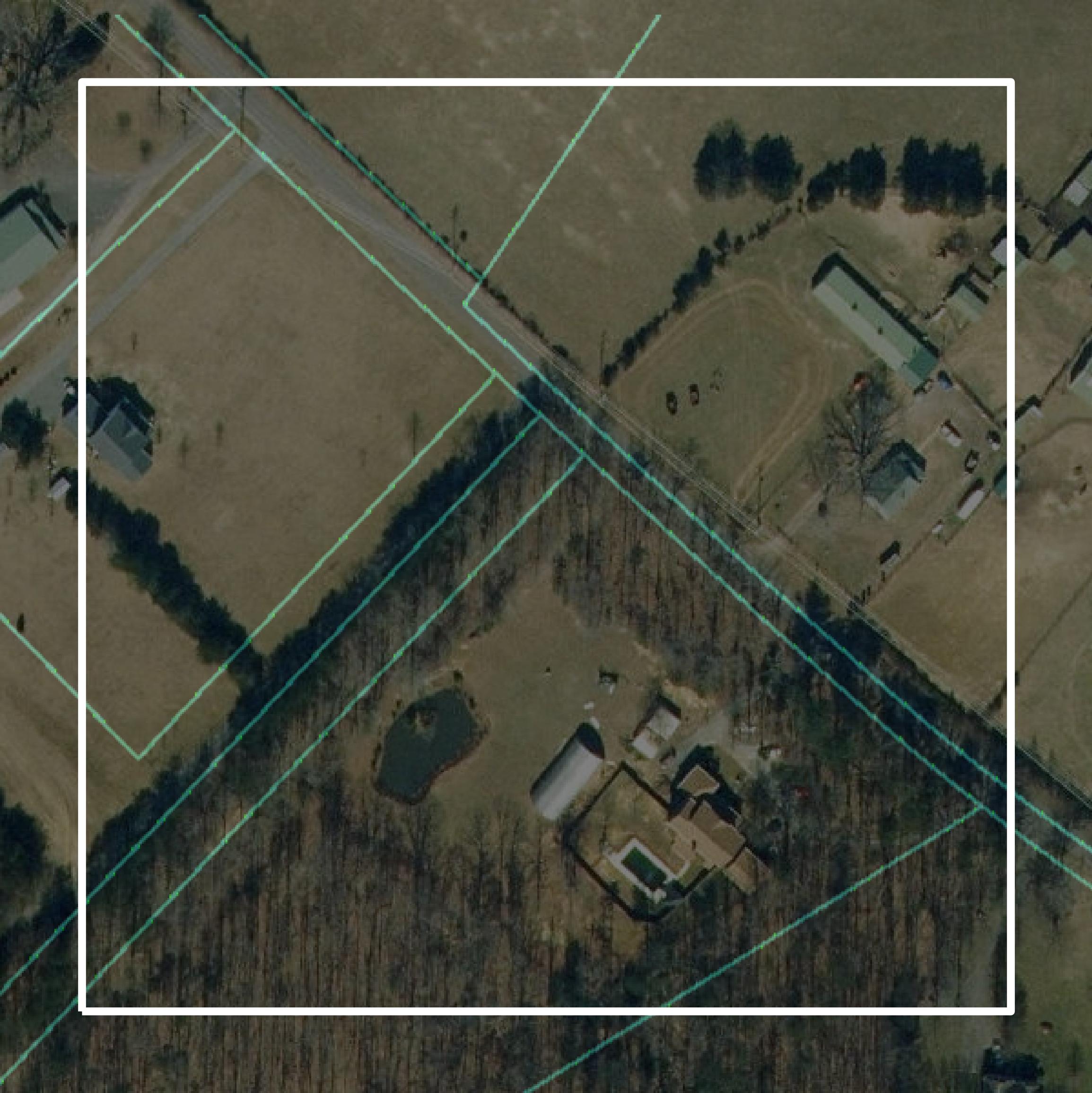 This image shows parcel and building data in Orange County created using GIS data in Equator.