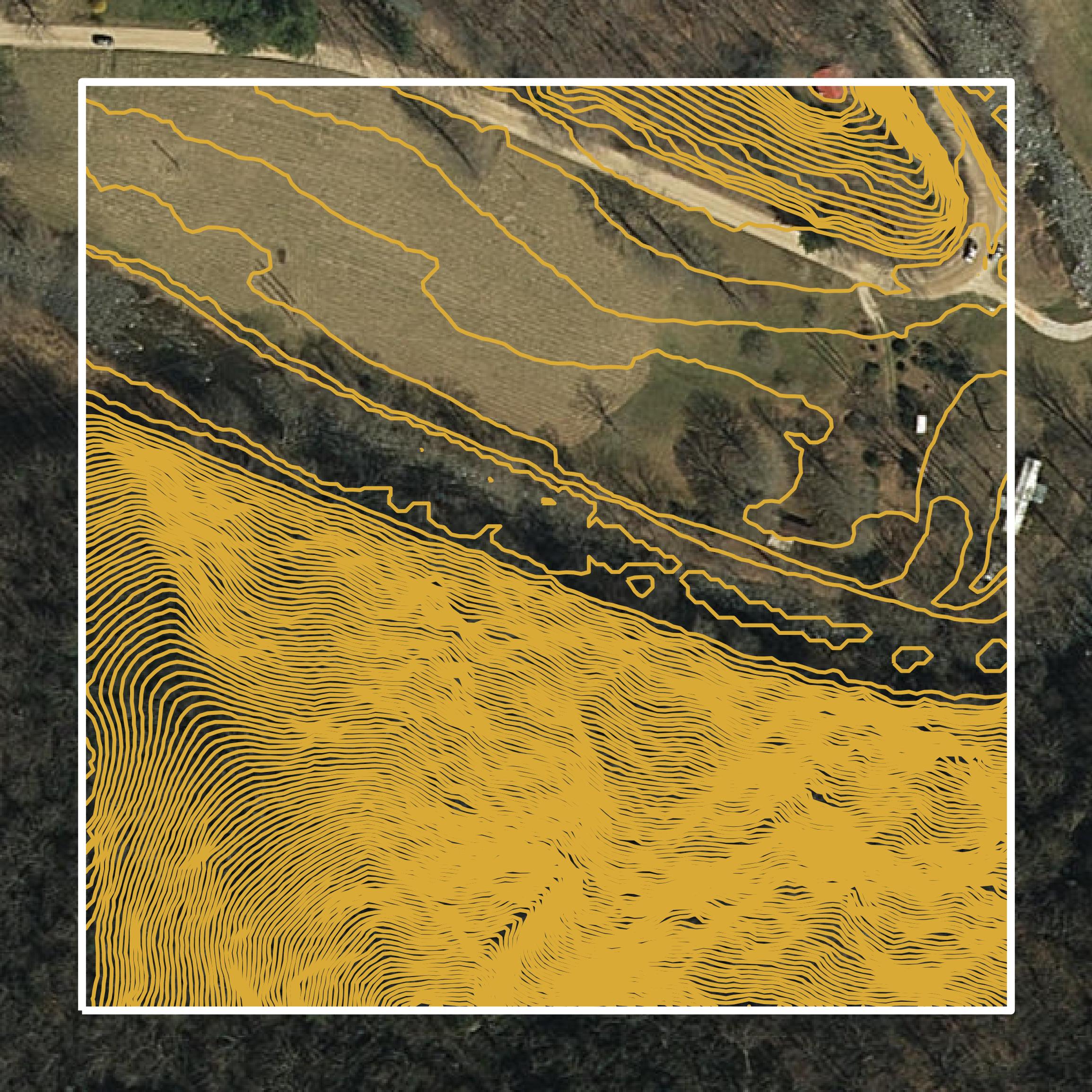 This image shows a contour map in Patrick County created using GIS data in Equator.