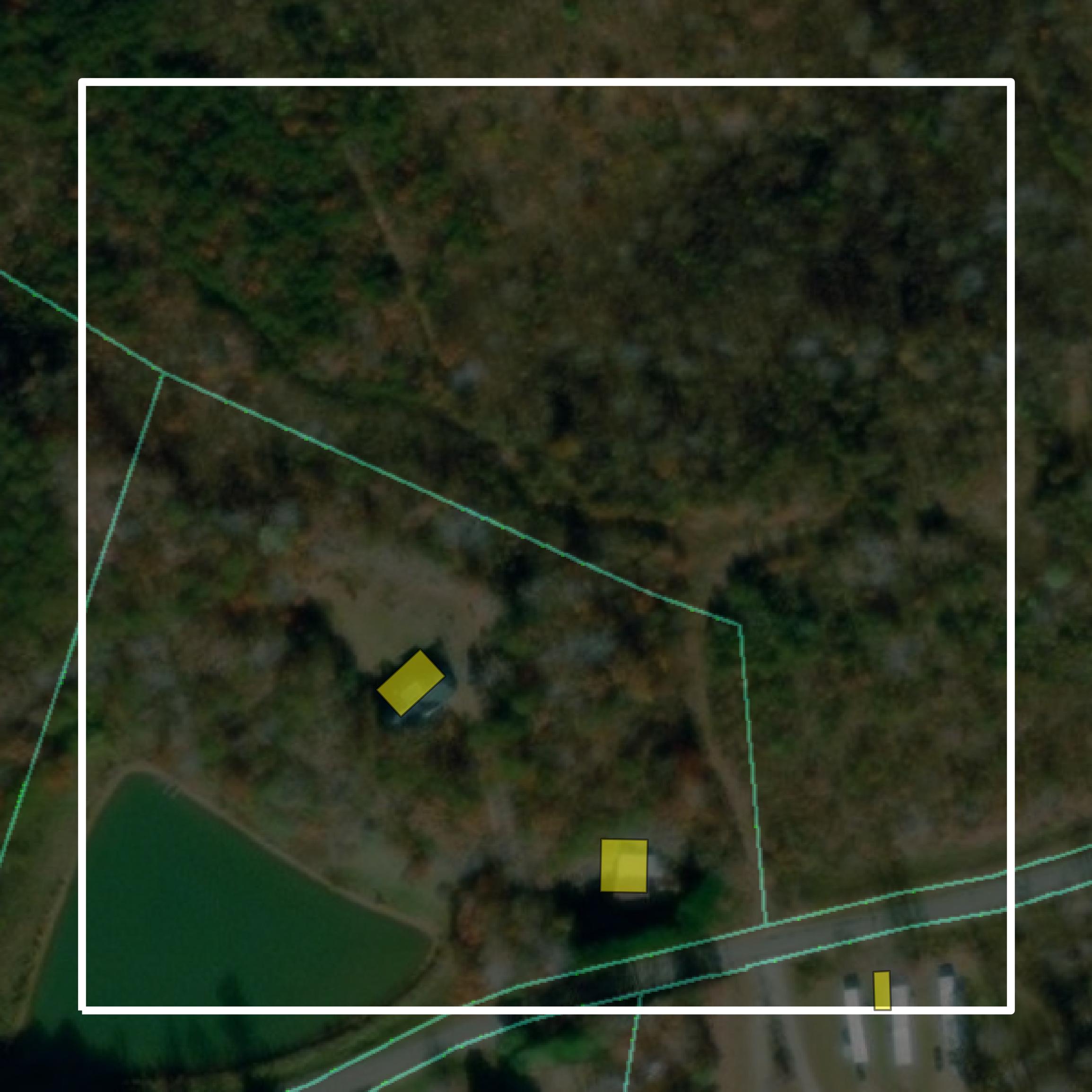 This image shows parcel and building data in Patrick County created using GIS data in Equator.