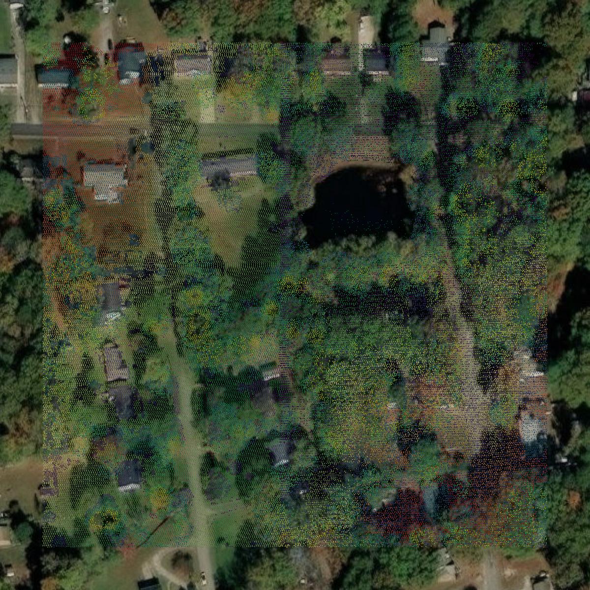 This image shows a LiDAR point cloud in Petersburg city created using GIS data in Equator.