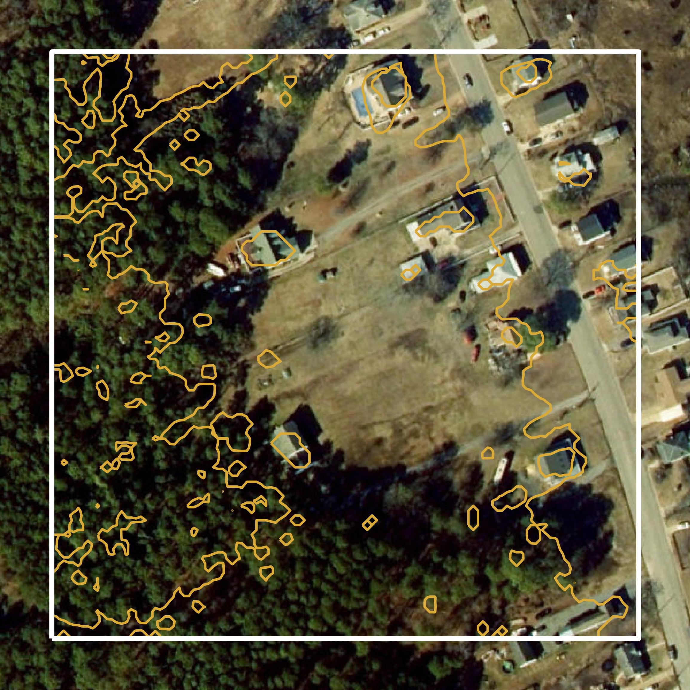 This image shows a contour map in Poquoson city created using GIS data in Equator.