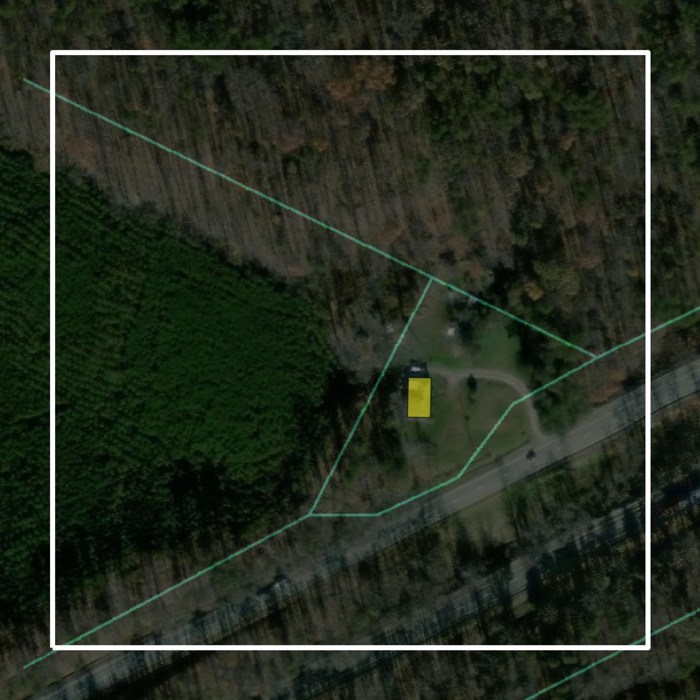 This image shows parcel and building data in Prince Edward County created using GIS data in Equator.