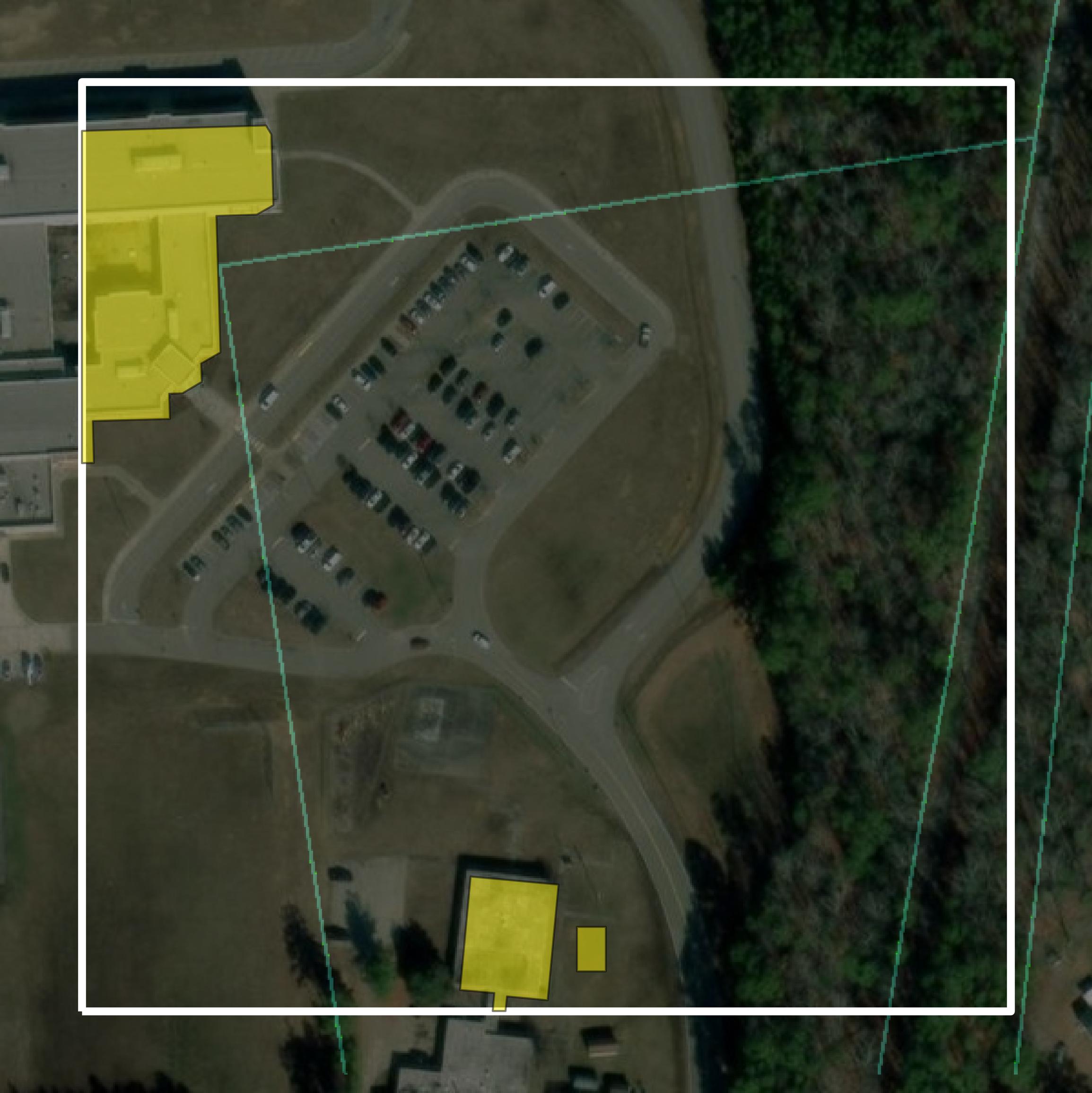 This image shows parcel and building data in Prince George County created using GIS data in Equator.