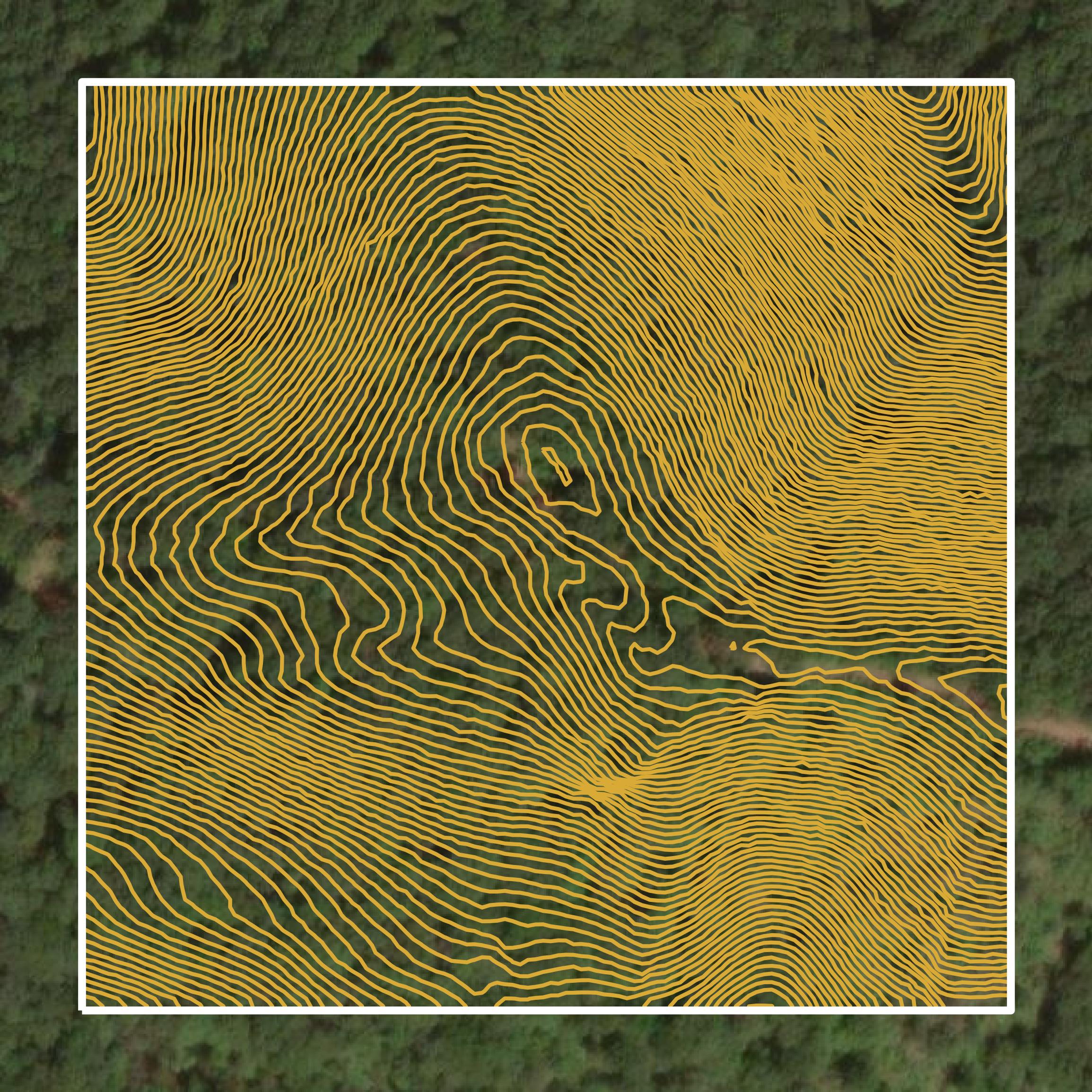 This image shows a contour map in Pulaski County created using GIS data in Equator.