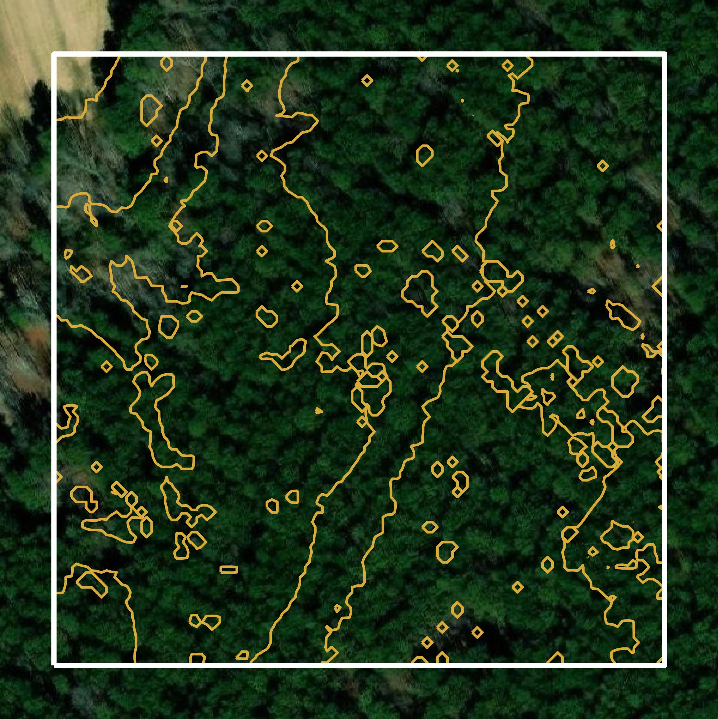 This image shows a contour map in Richmond County created using GIS data in Equator.