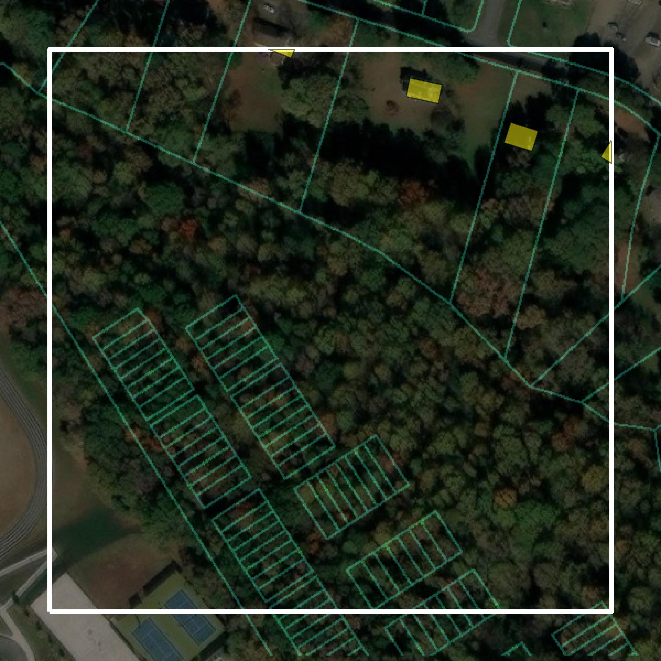 This image shows parcel and building data in Richmond city created using GIS data in Equator.