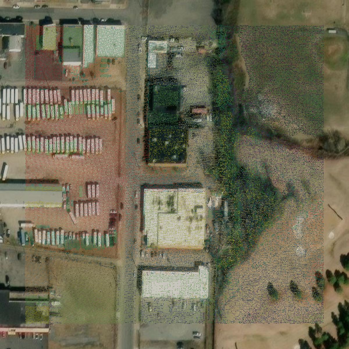 This image shows a LiDAR point cloud in Richmond city created using GIS data in Equator.