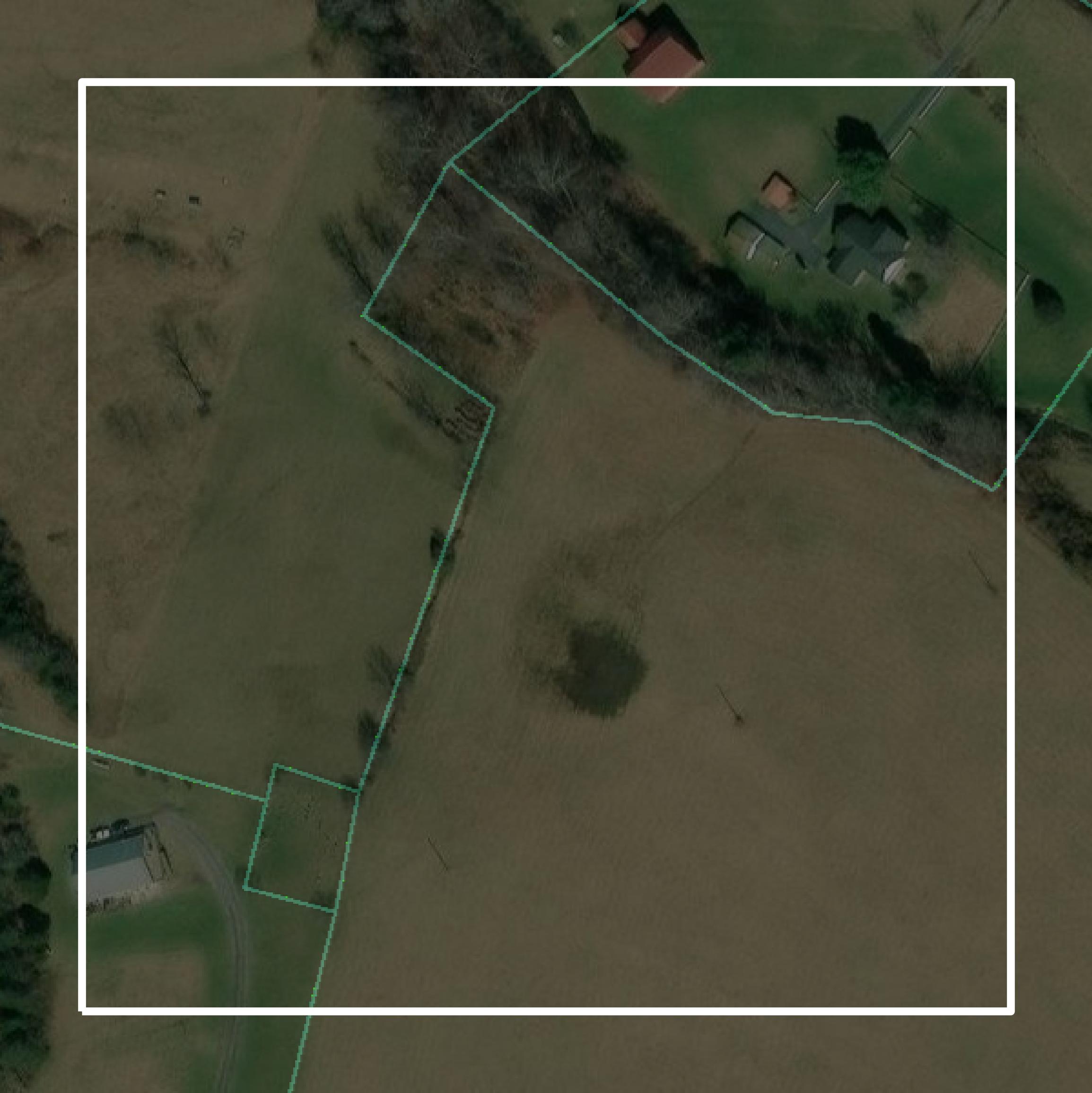 This image shows parcel and building data in Rockbridge County created using GIS data in Equator.
