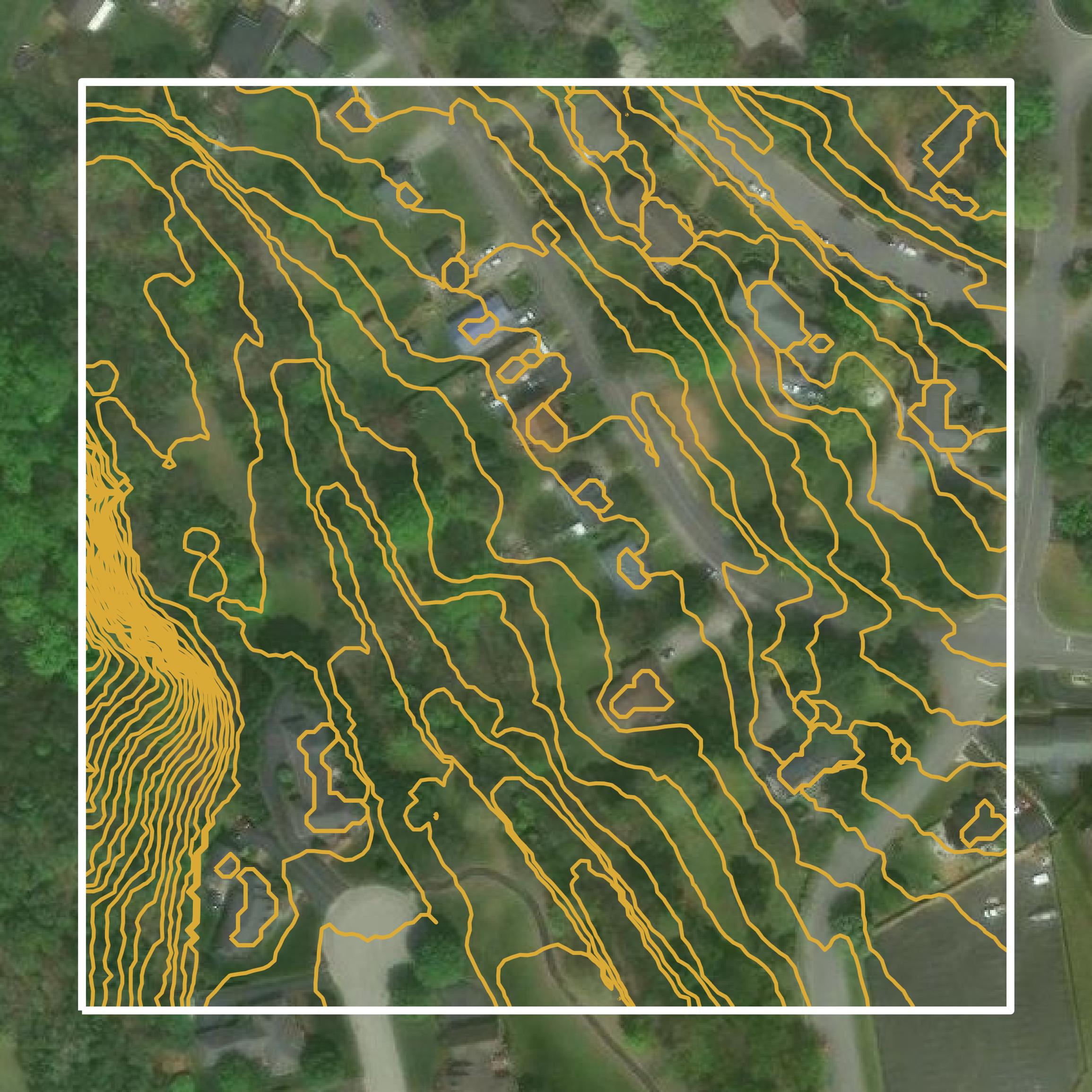This image shows a contour map in Salem city created using GIS data in Equator.