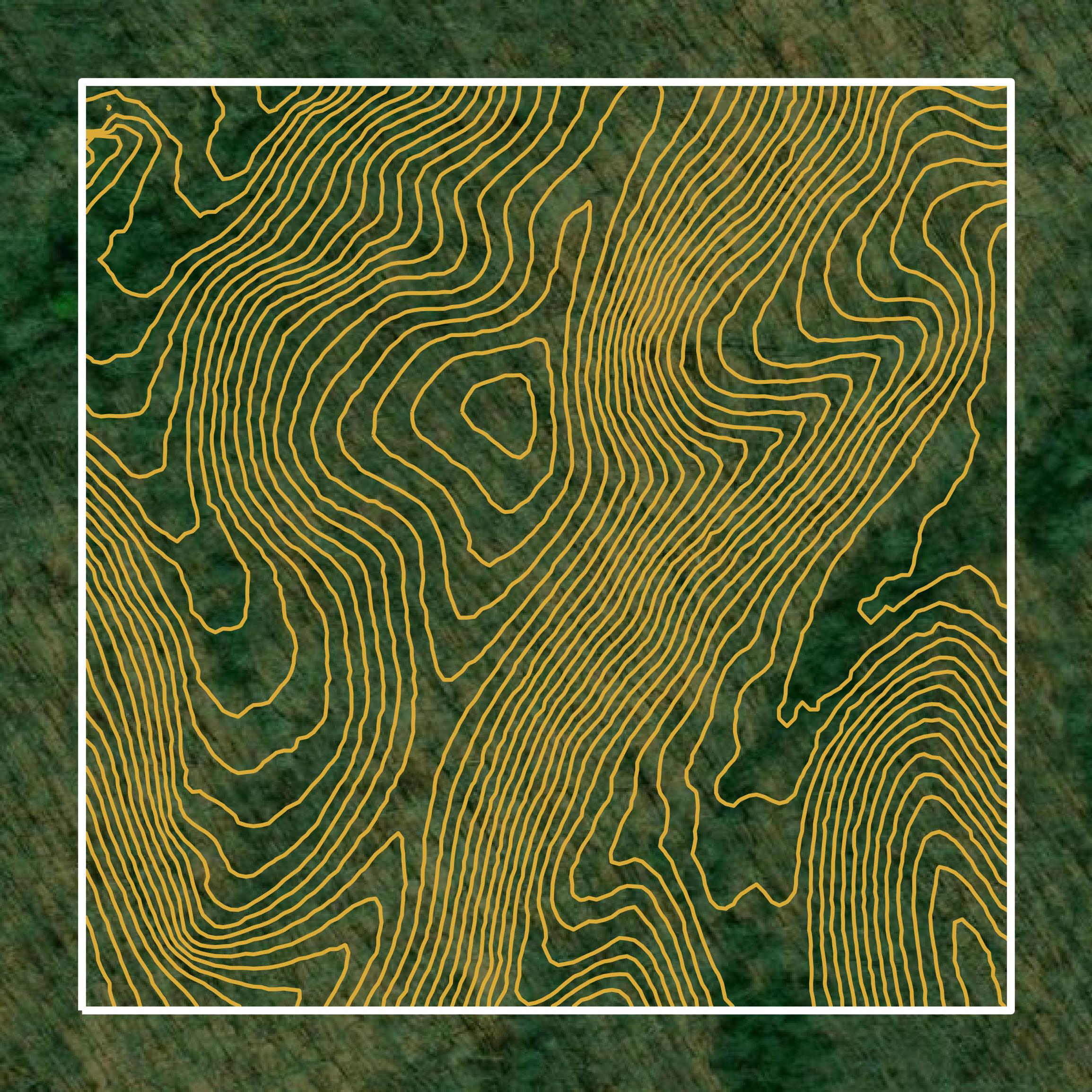 This image shows a contour map in Scott County created using GIS data in Equator.