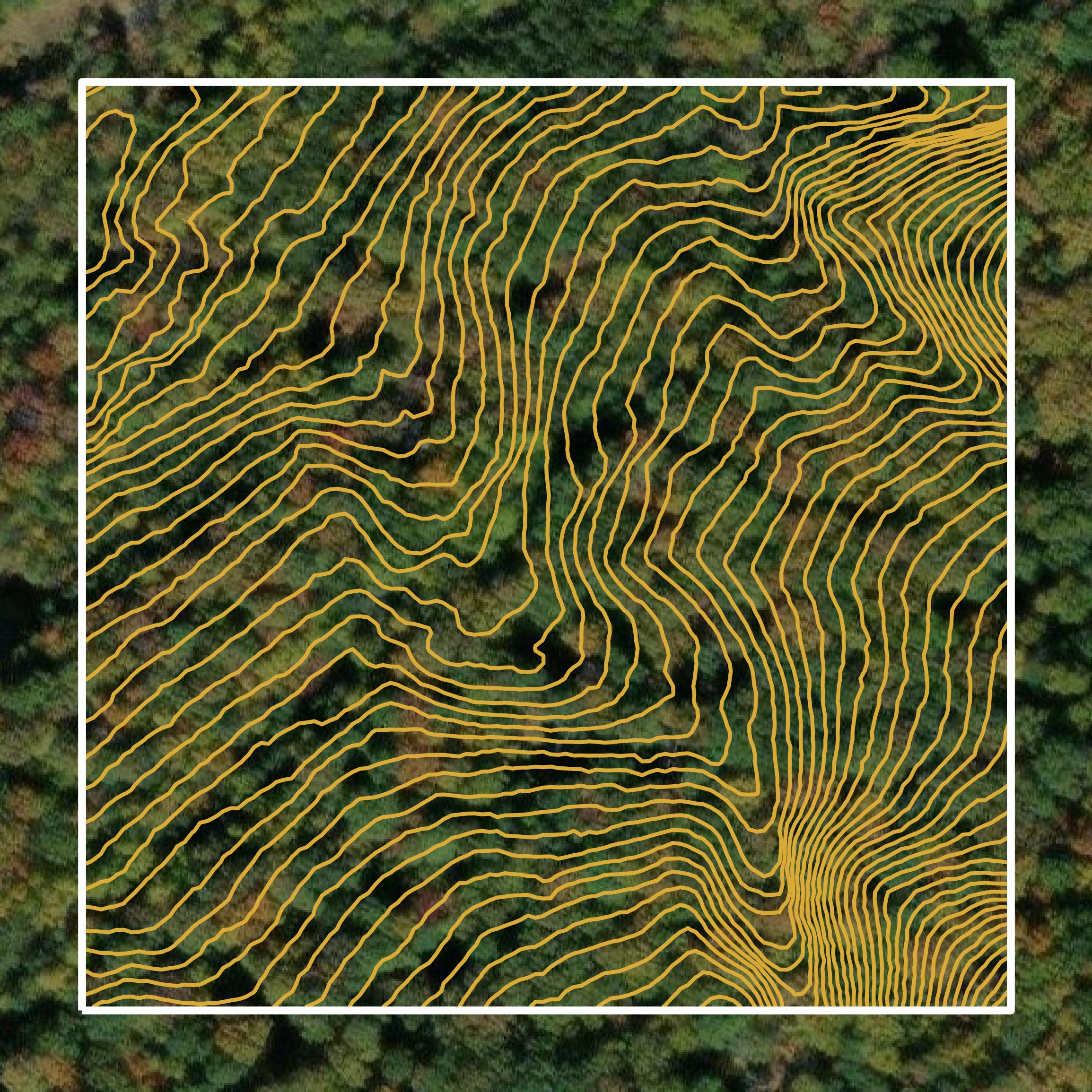 This image shows a contour map in Shenandoah County created using GIS data in Equator.