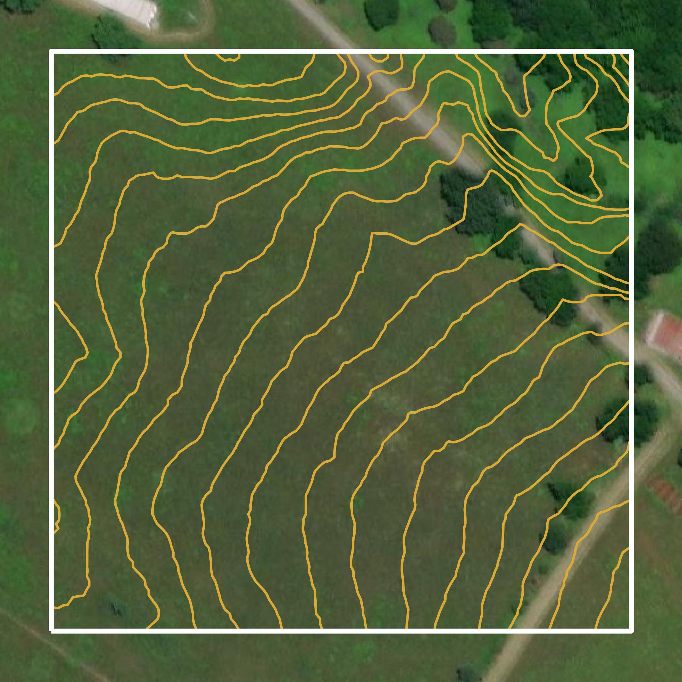 This image shows a contour map in Shenandoah County created using GIS data in Equator.