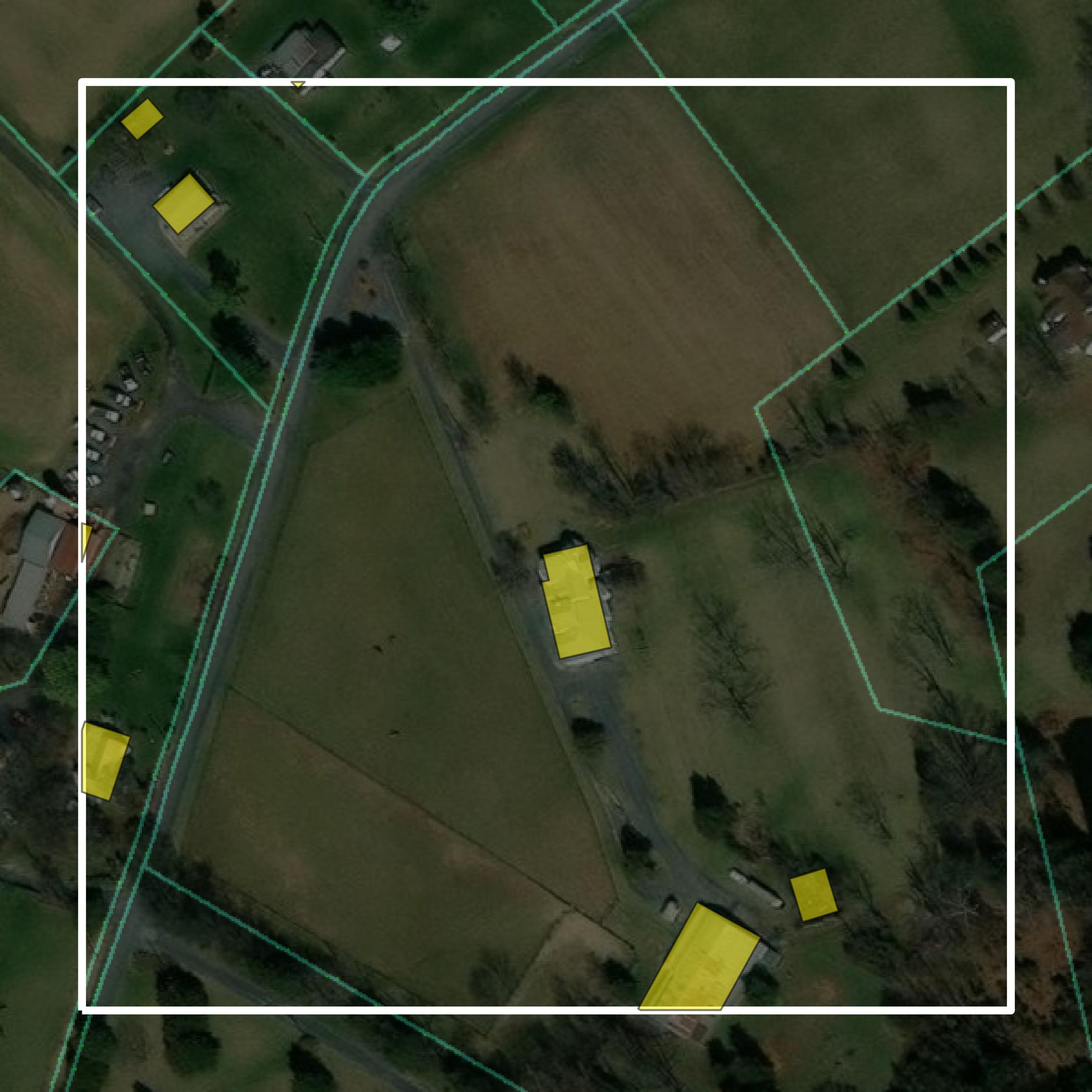 This image shows parcel and building data in Shenandoah County created using GIS data in Equator.
