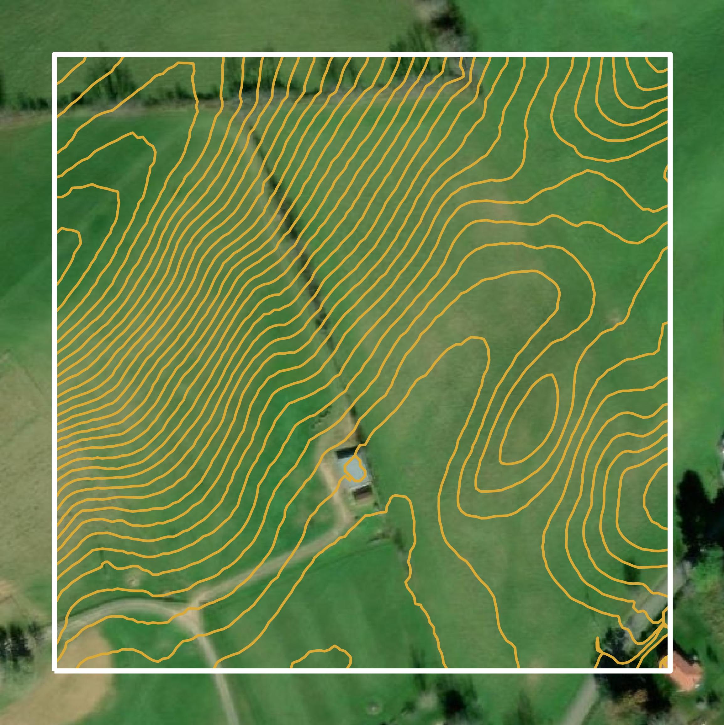 This image shows a contour map in Smyth County created using GIS data in Equator.