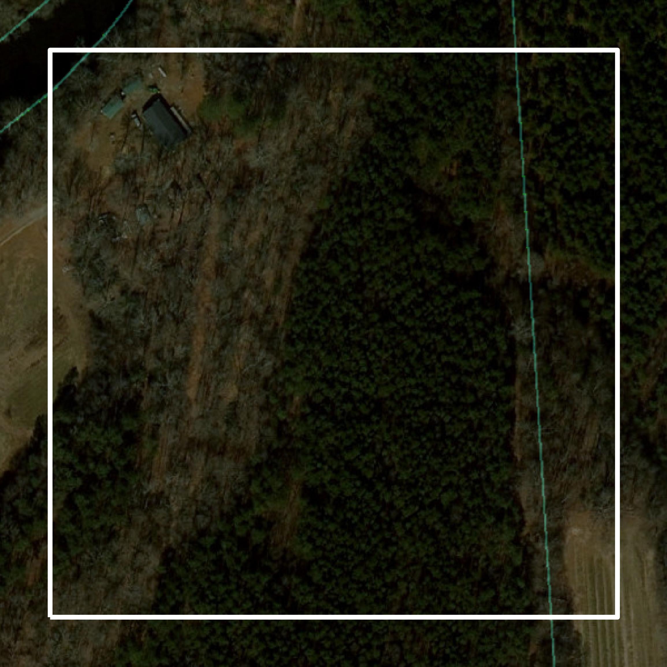 This image shows parcel and building data in Southampton County created using GIS data in Equator.